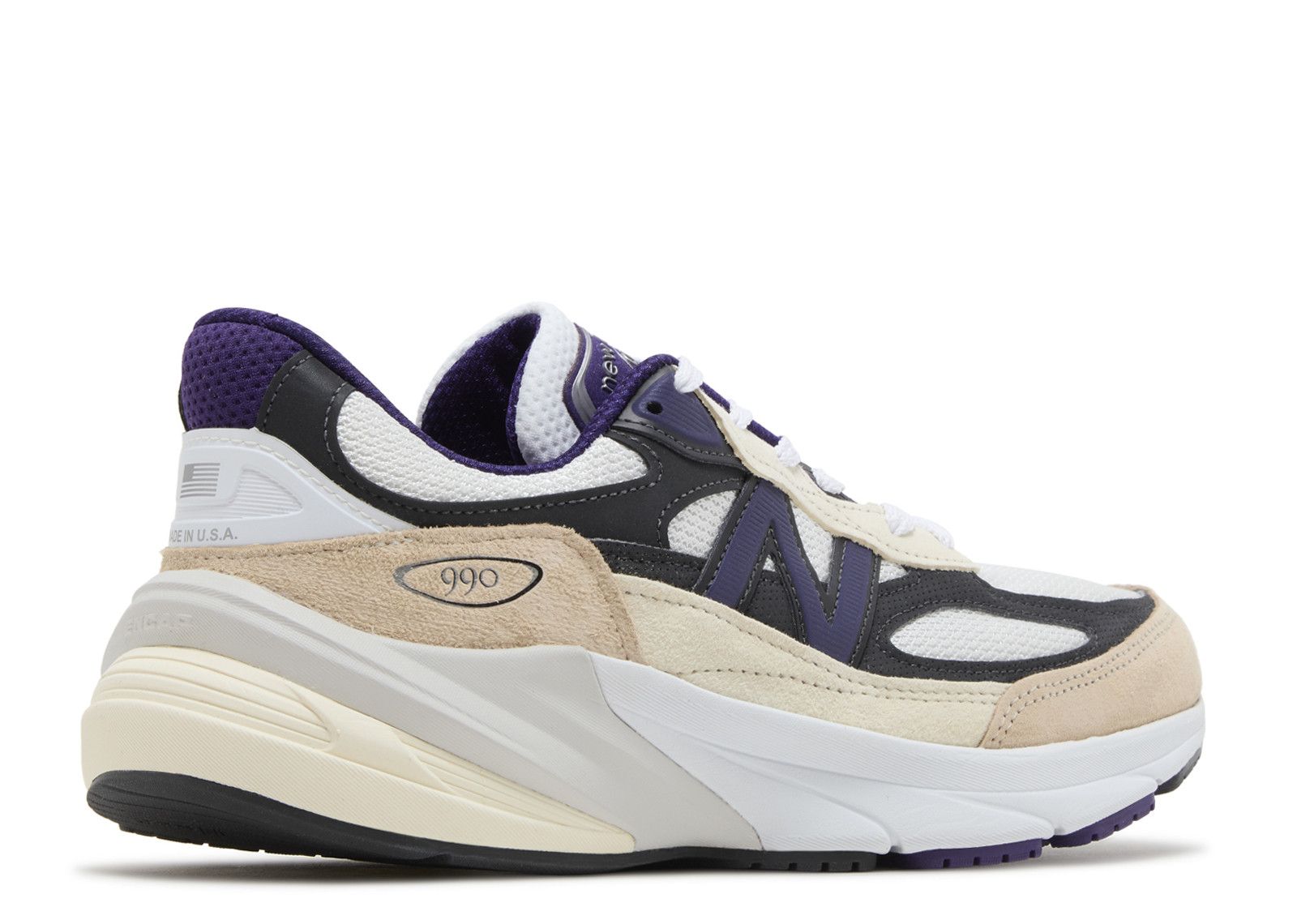 New Balance 990v6 Made In USA 'White Black Plum' - New