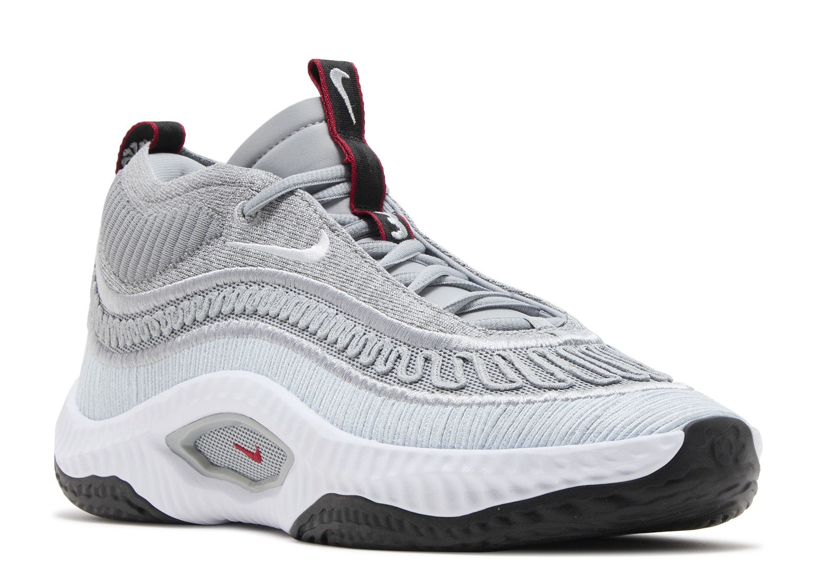 Nike Silver & Red Basketball Sneakers Nike Book 2 Spiridon Mens Basketball Shoes Metallic Silver  main image 2