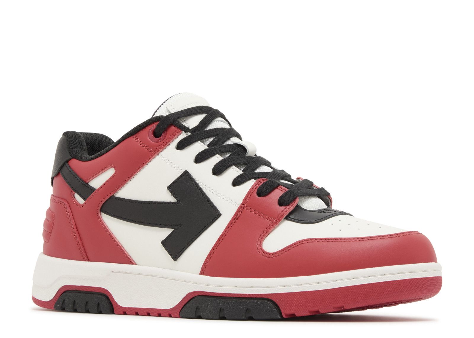 OFF-WHITE | OOO OUT OF OFFICE CALF LEATHER SNEAKERS 赤×黒 Off White Out Of Office 'Red White Black' 2023 - Off White