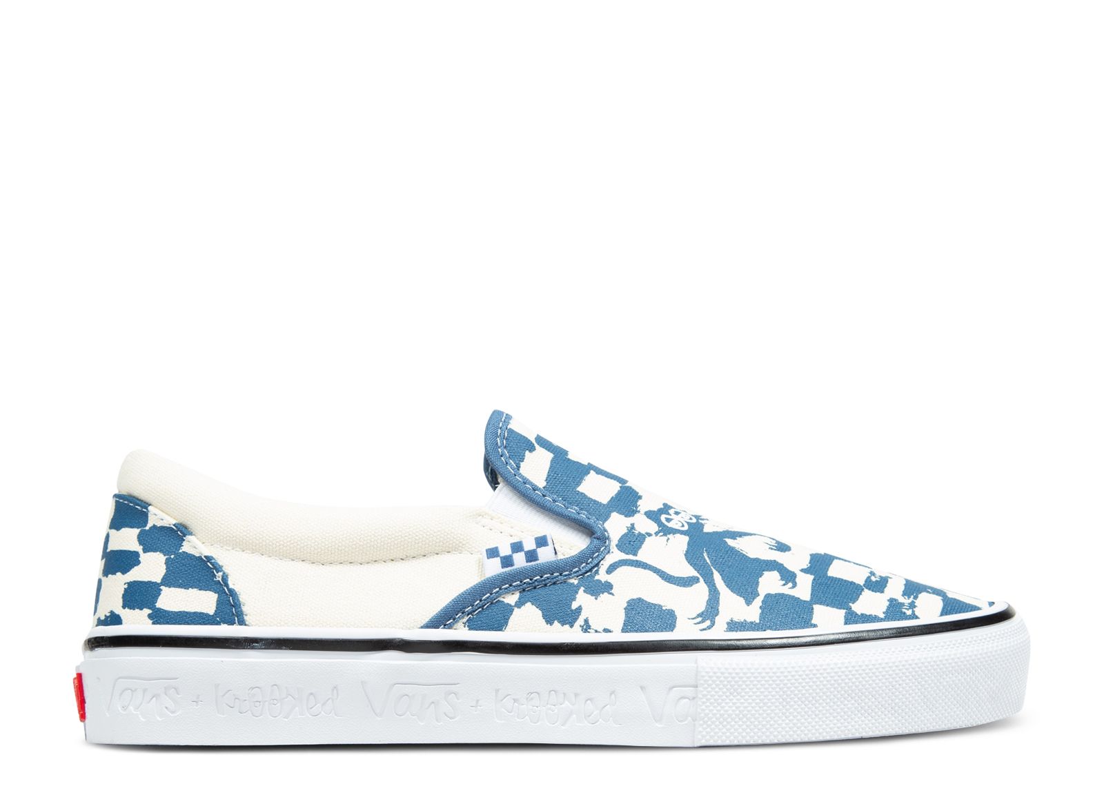 Krooked x Skate Slip-On 'Natas For Ray Barbee - Blue Checkerboard'