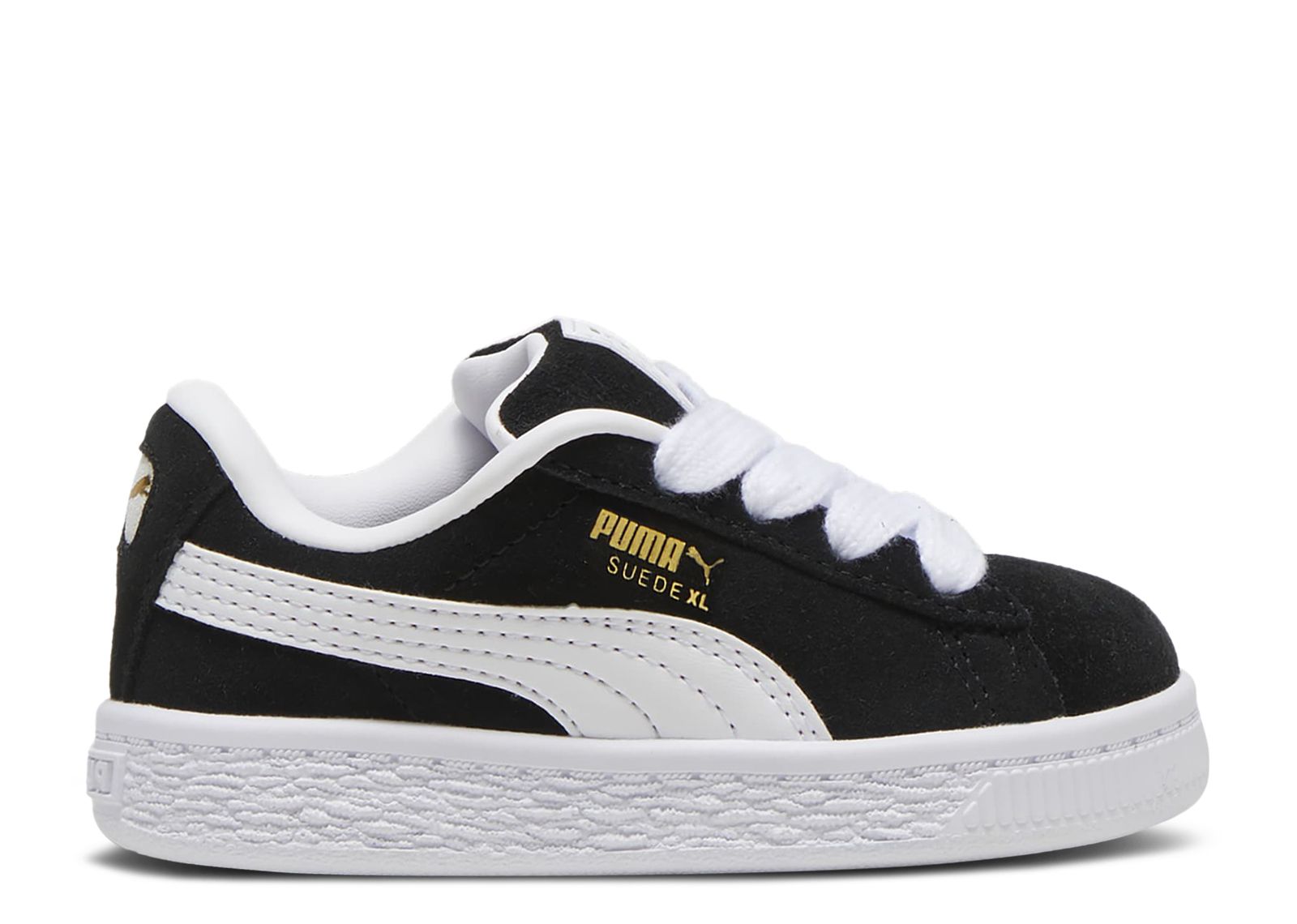 Junior Puma Suede Trainer - Black / White, 396577_02