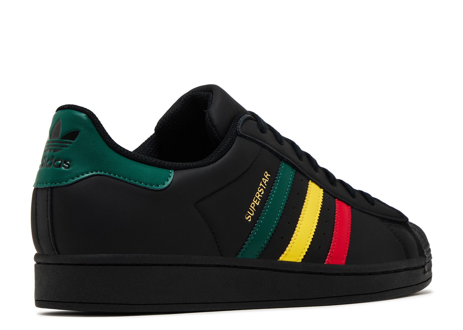 Green Stripes Black Red Yellow Green Adidas Superstar 'Rasta Black' Adidas  IH3121 Core Black/yellow, image size:1600x1140