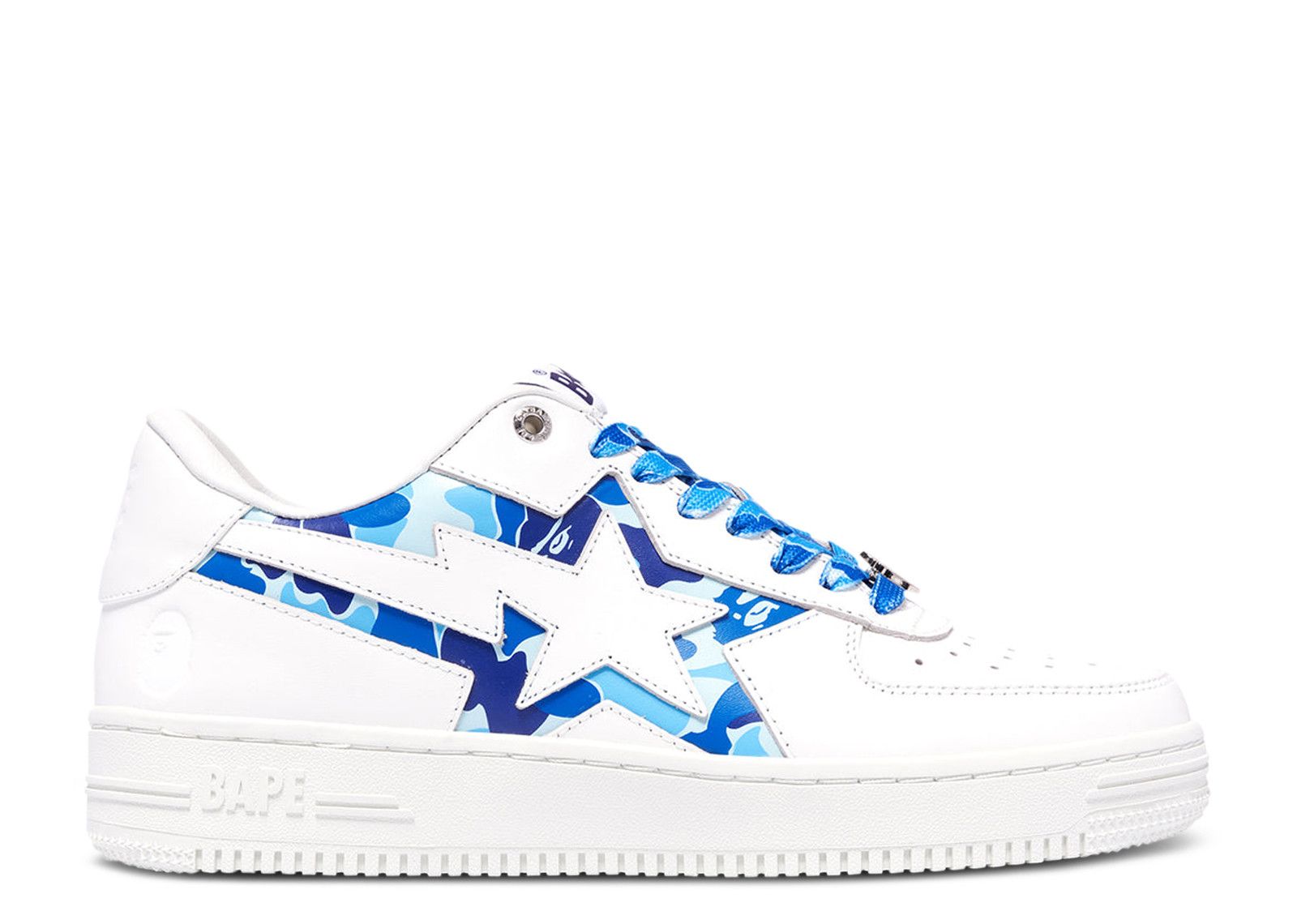 Bape White Blue Sta Icon ABC Camo Sneakers