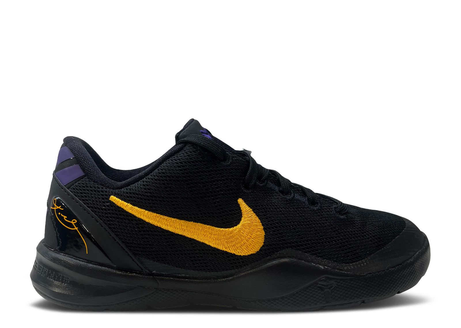 Kobe 8 PS Lakers Away Nike FN0267 002 black university gold white court purple Flight Club