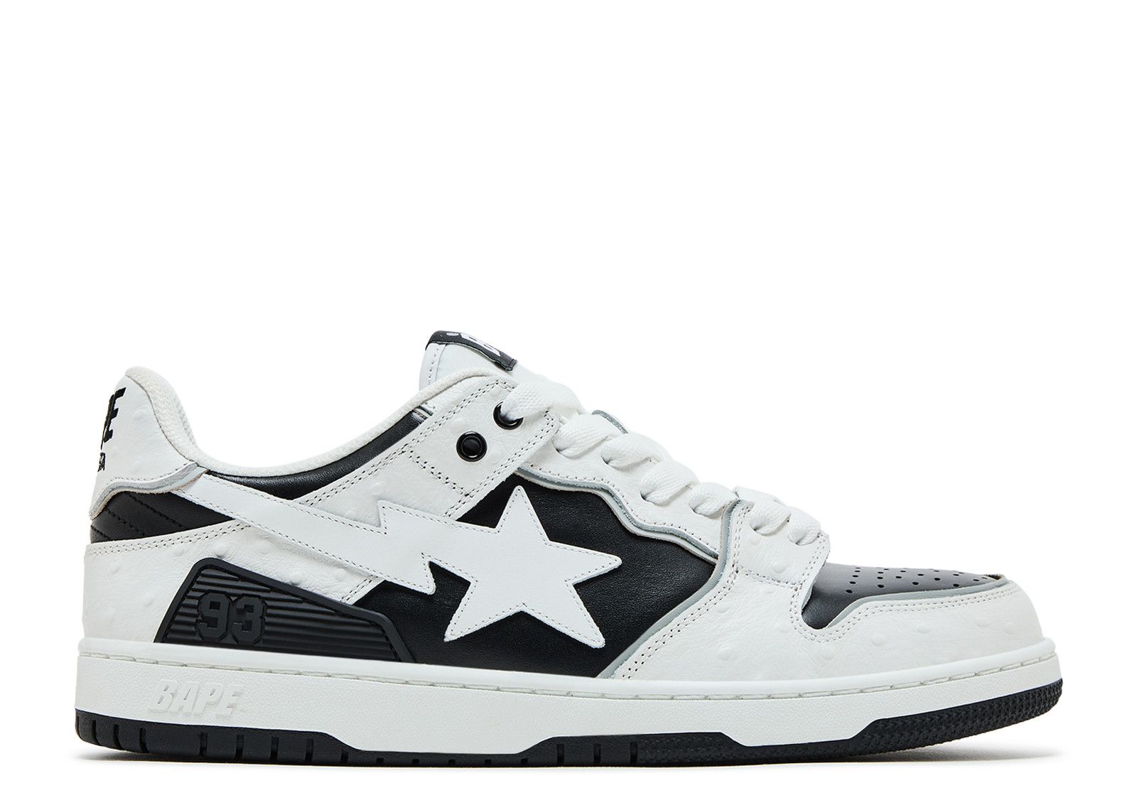Sk8 Sta #1 'Faux Ostrich Leather Pack Black' - BAPE