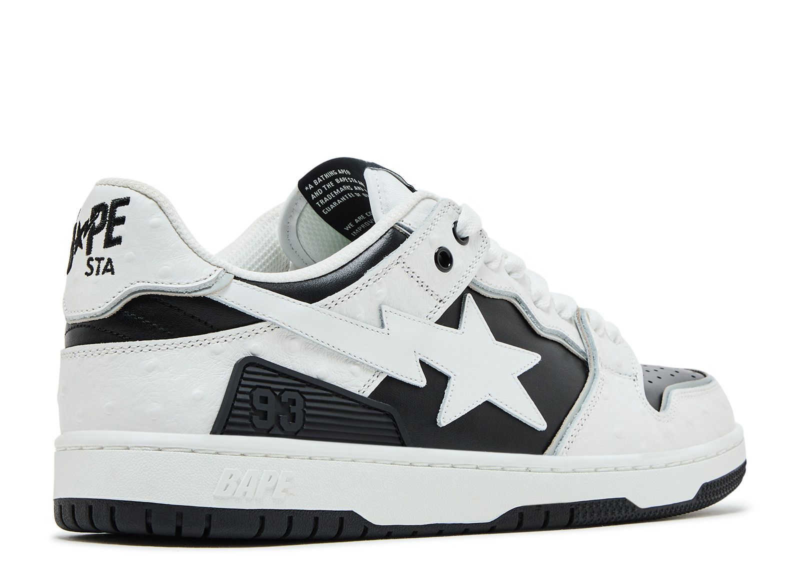 Sk8 Sta #1 'Faux Ostrich Leather Pack Black' - BAPE