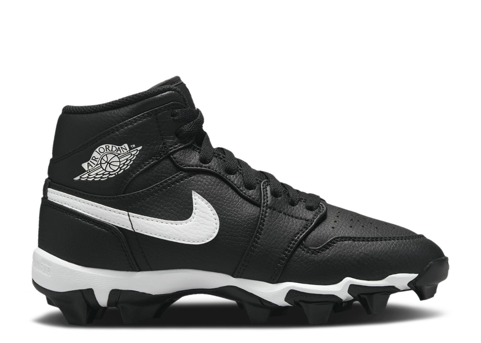 Jordan 1 Mid Cleat GS 'Black White' - Air Jordan - HF6883 001
