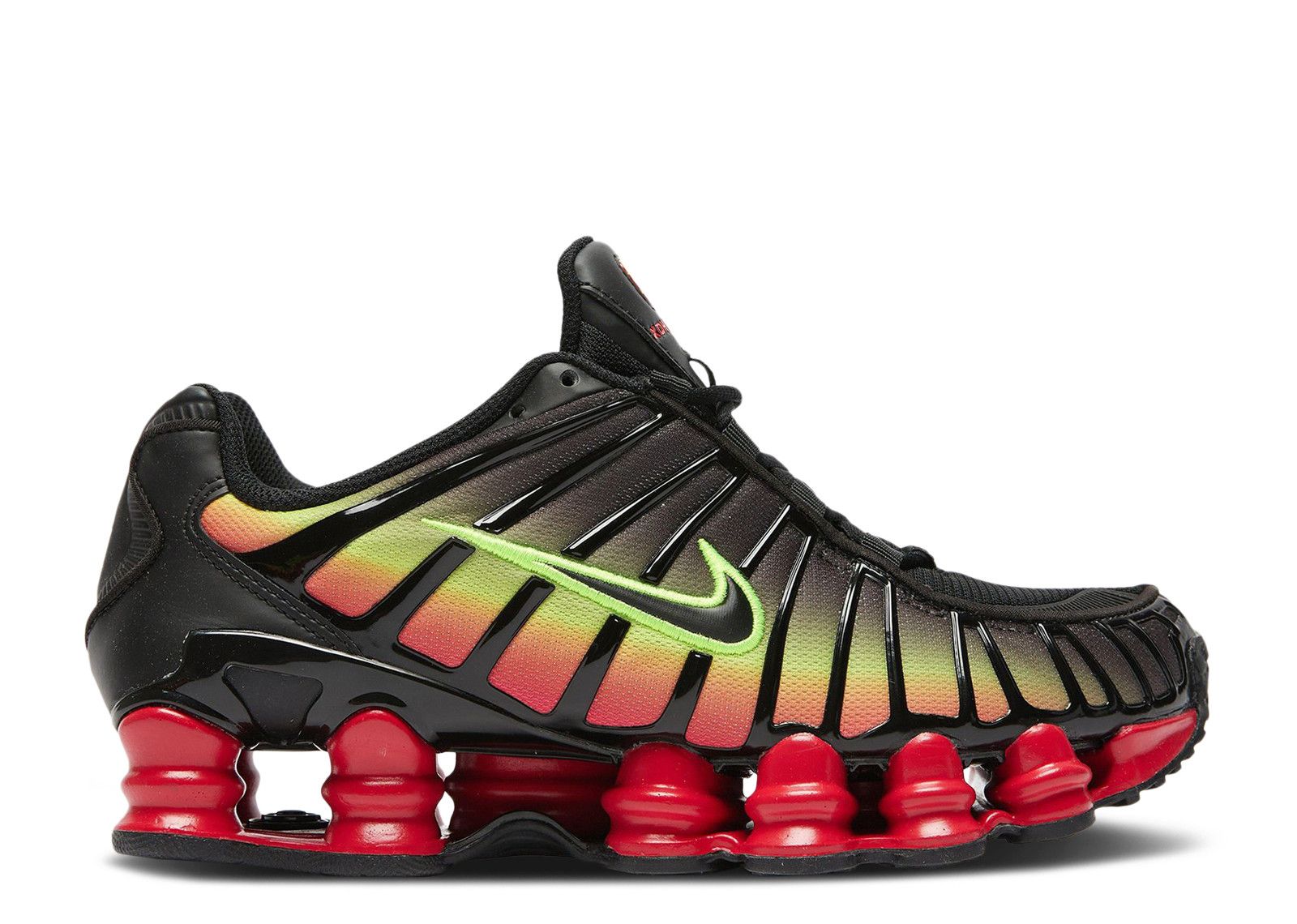 Black and red nike shox fashion