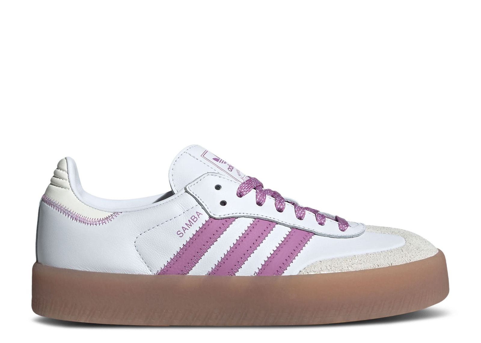 adidas Sambae Sneaker in White/Purple/Off White at Nordstrom, Size 10