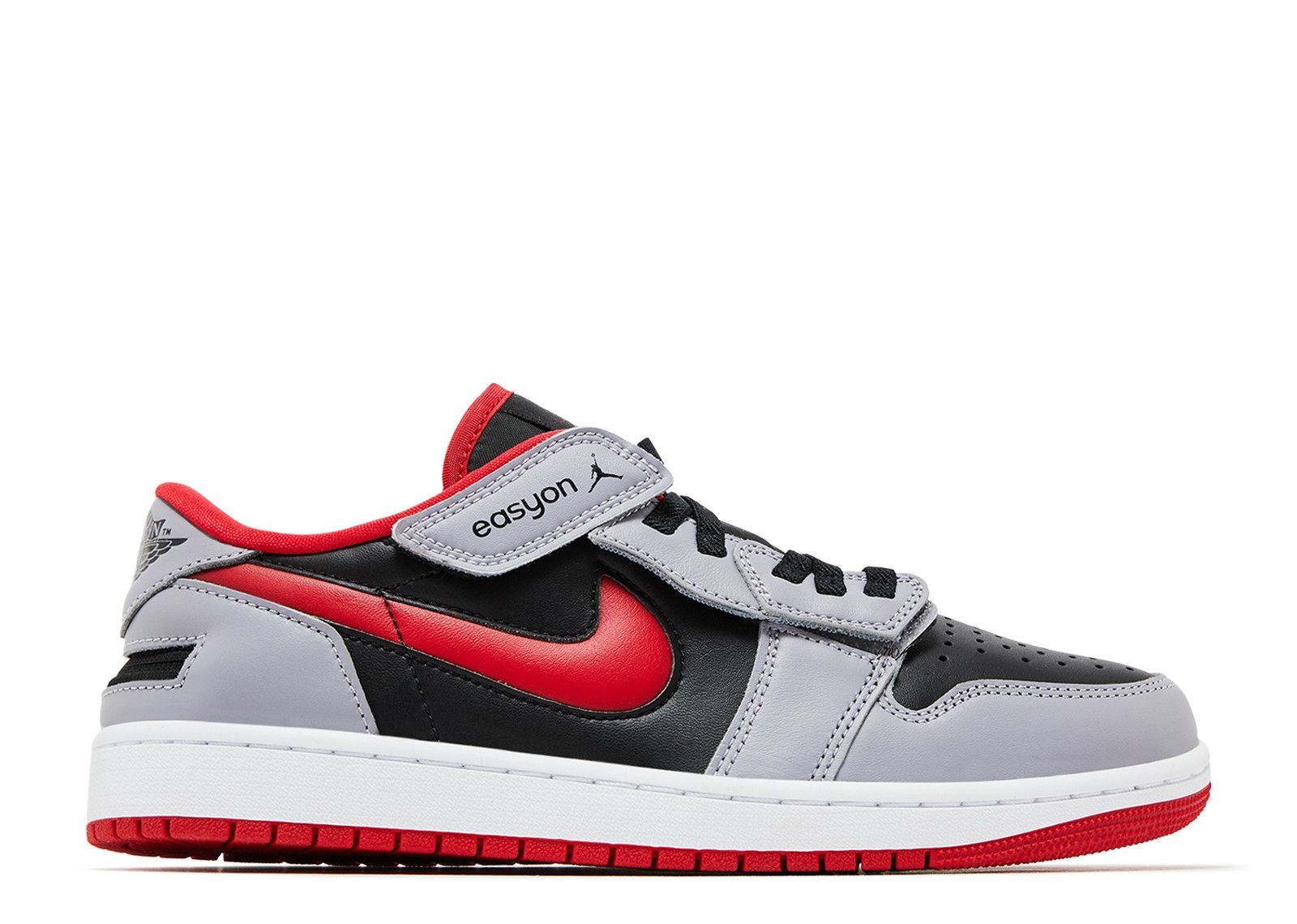 Jordan 1 Low FlyEase 'Black Cement Fire Red'