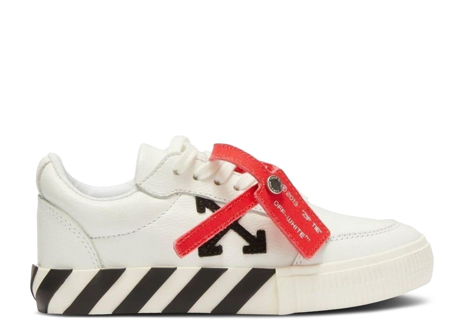 Off White Vulc Sneaker Kids 'White Black Leather' - Off White