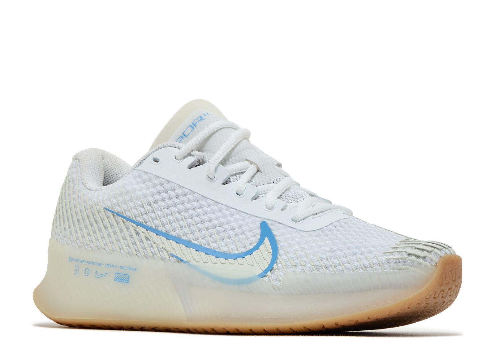 NikeCourt Air Zoom Vapor 11 HC 'White Light Blue Gum' - Nike