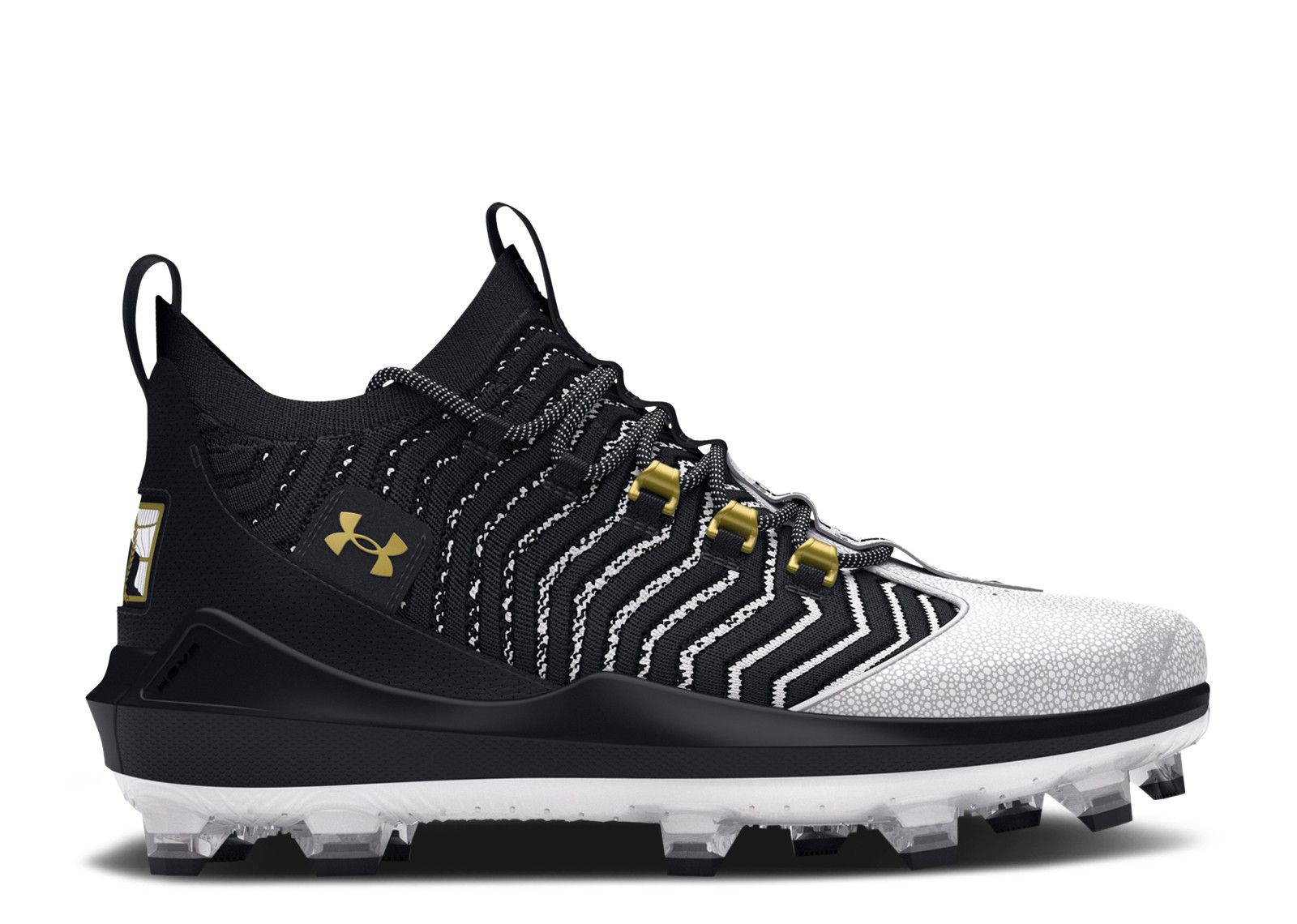 Under Armour Bryce Harper 9 Pro TPU Baseball Cleats White/Metallic Gold Bryce Harper Cleats main image 2