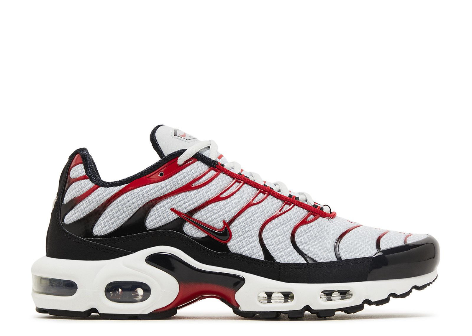 NIKE★AIR MAX PLUS★PURE PLATINUM/BLACK/WHITE/UNIVERSITY RED Air Max Plus 'Platinum Black University Red' - Nike - FN6949