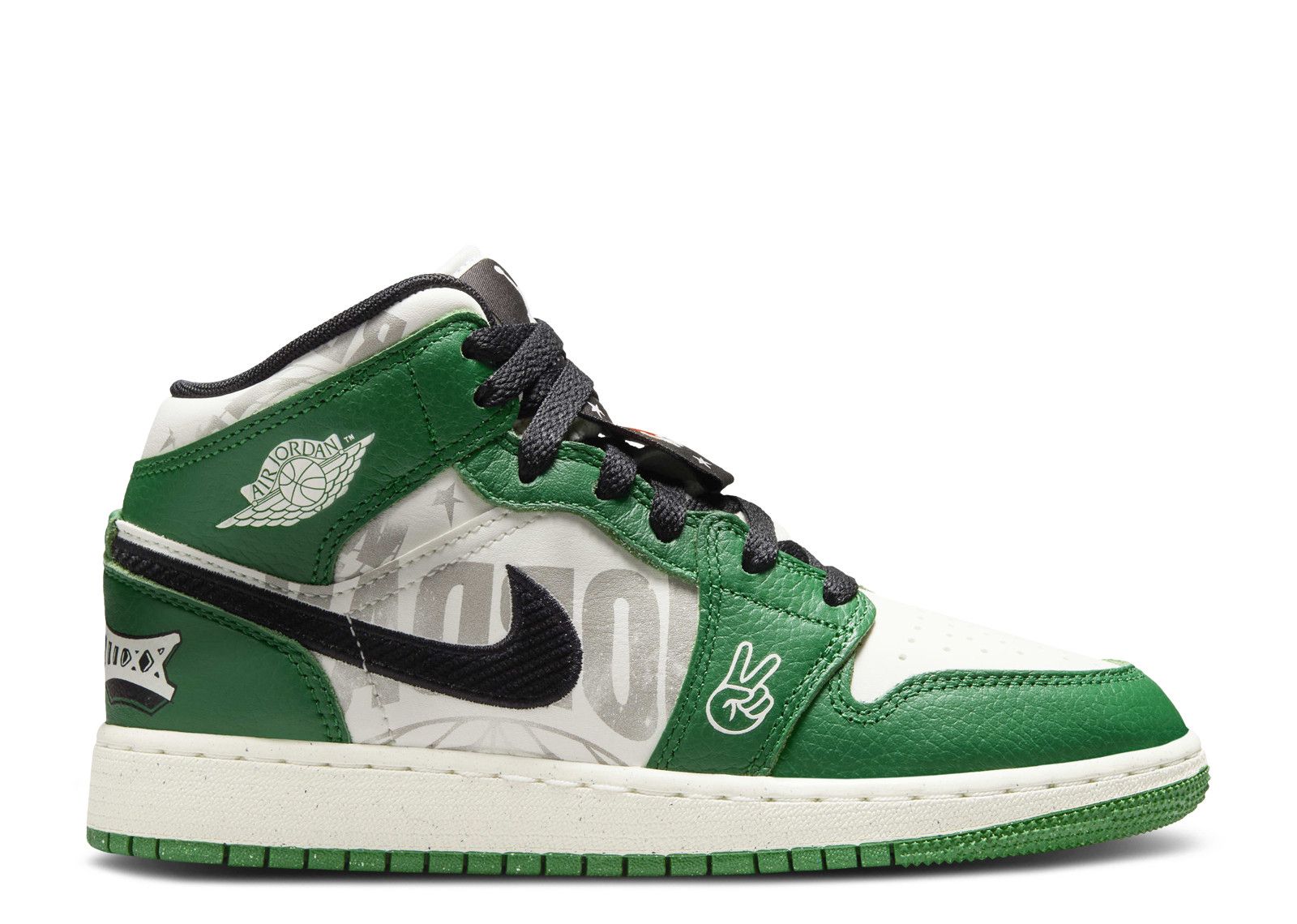 Nike Air Jordan 1 Mid SE Overbranded Pine Green ジョーダン Jordan 1 Mid GS 'Overbranded' - Air Jordan - HF3200 300