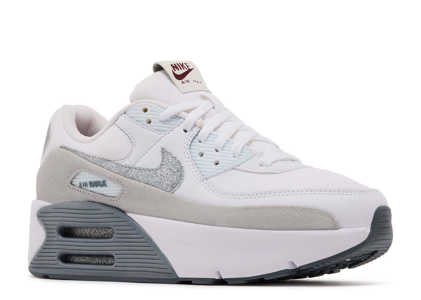 Wmns Air Max 90 LV8 'Glitter Swoosh' - Nike - HQ3456 191 - white