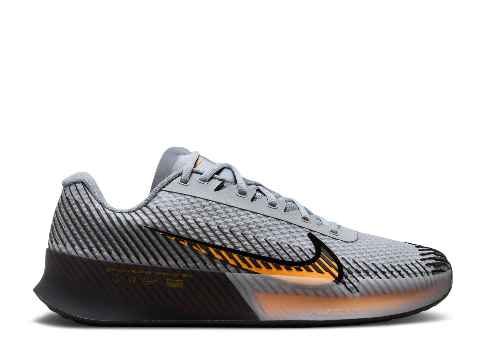 NikeCourt Air Zoom Vapor 11 HC 'Wolf Grey Laser Orange