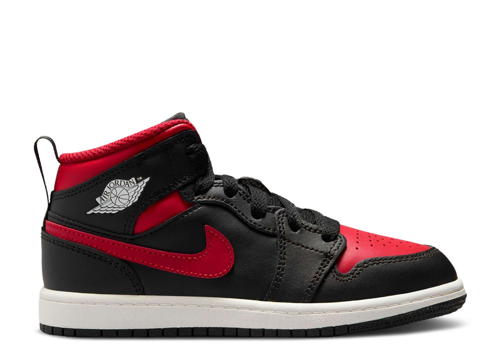Air Jordan 1 Mid Black/Fire Red & White Black Jordan Jordan 1 Mid (PS) | SVD main image 3