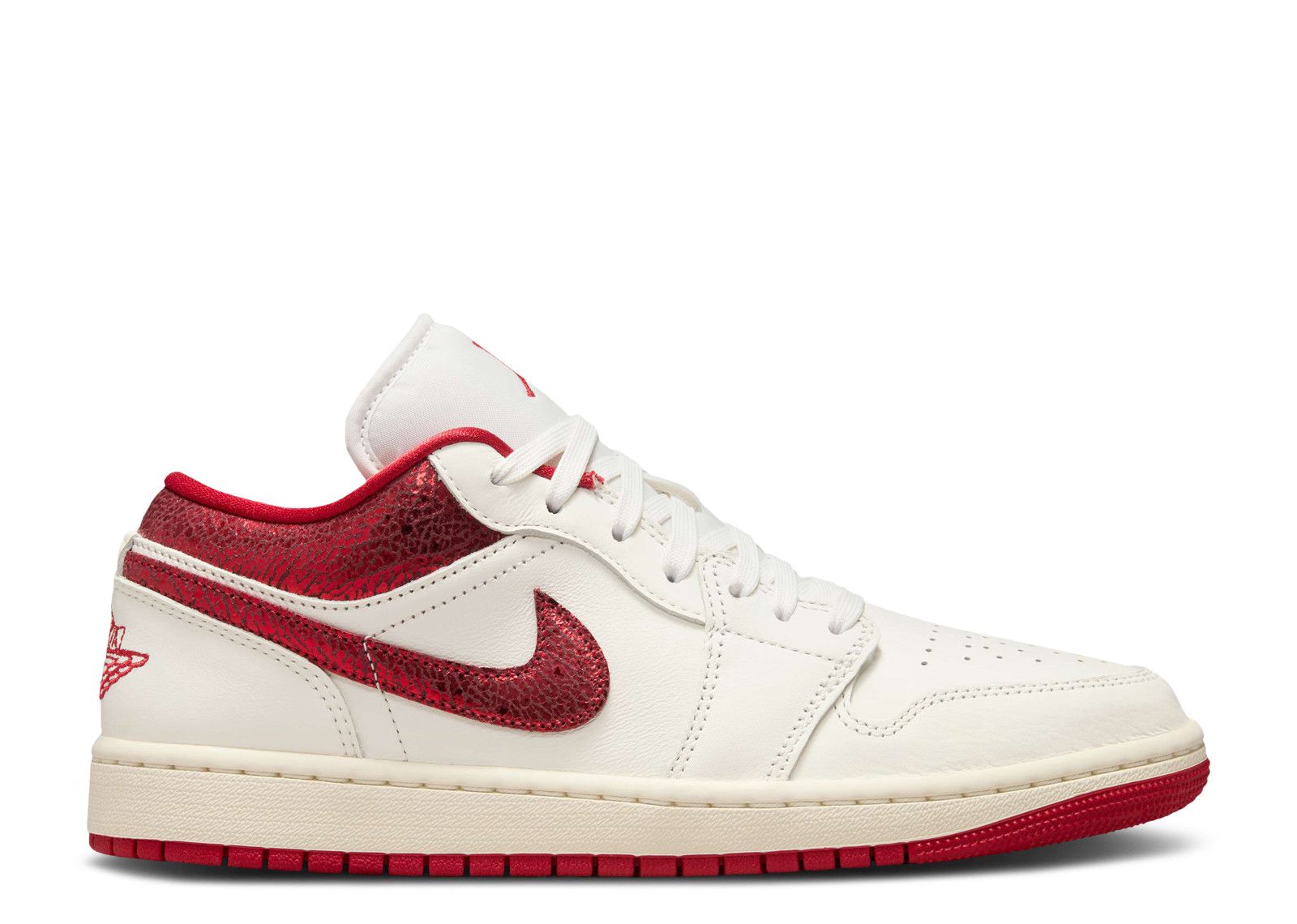 NIKE ナイキ WMNS AIR JORDAN 1 LOW CRACKED LLIC RE HJ9338-106 スニーカー シューズ クラックド メタリック レッド Wmns Jordan 1 Low 'Ruby' - Air Jordan - HJ9338 106 - sail/varsity