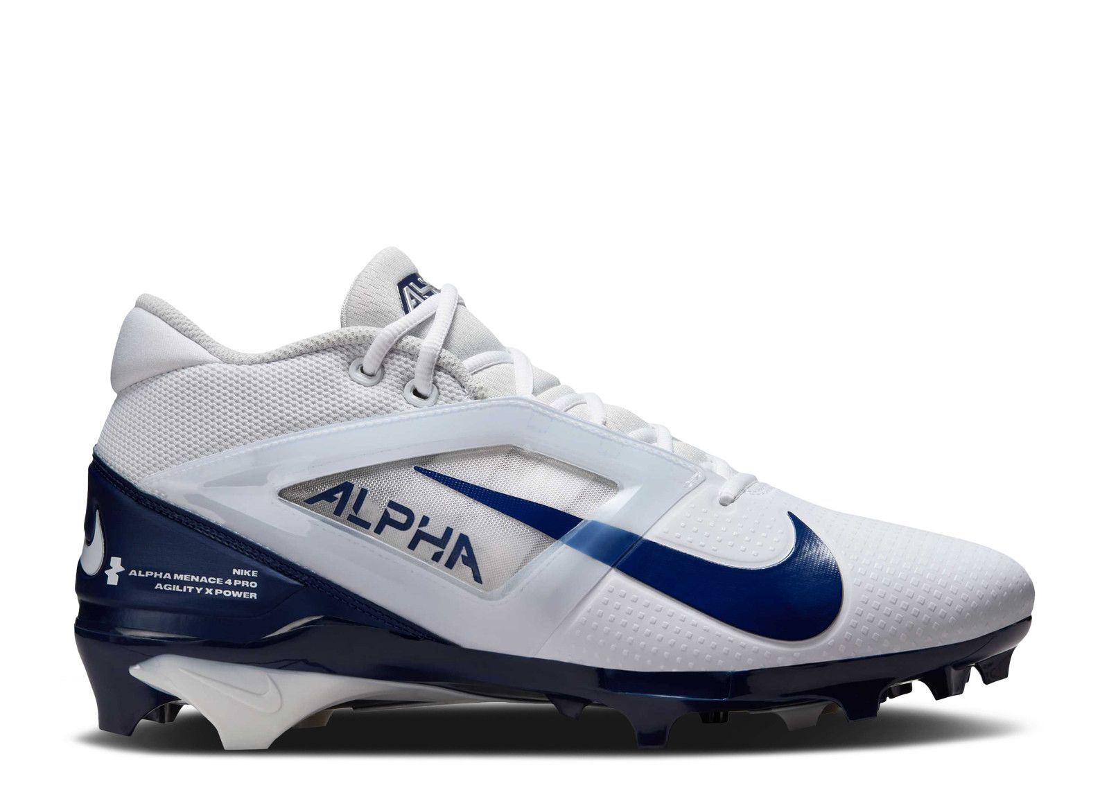 Mens Size 8.5 Nike Alpha Menace 4 Pro White Navy Blue Football Cleats FD7037-104 Nike Alpha Menace 4 Pro White Royal Blue | Mercari main image 2