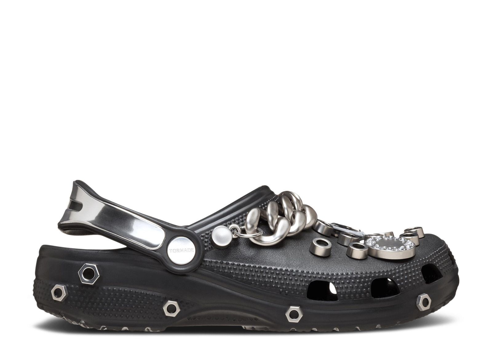 CROCS Men\'s Silver and Black Shoes Crocs RARE Black Silver Ombre Glitter Fleece | Mercari main image 2