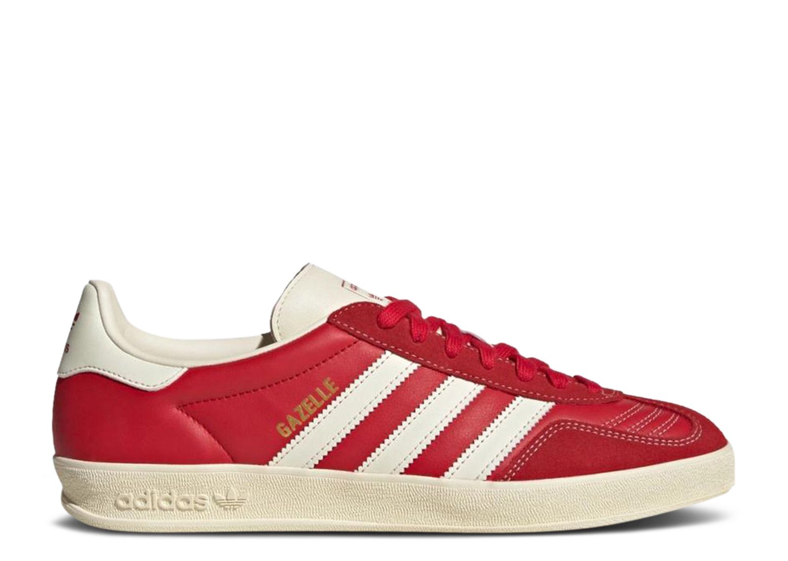 adidas Gazelle Indoor Better Scarlet/ Crew White/ Gold Metallic US 4