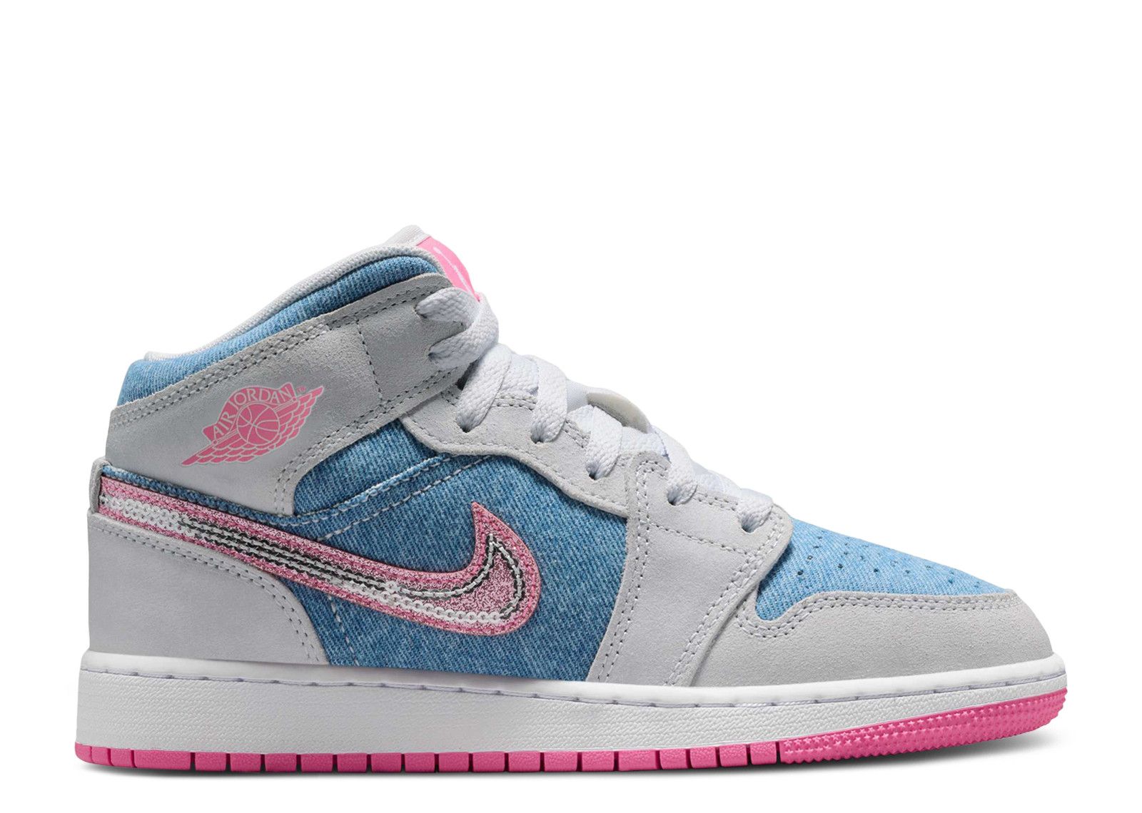 シューズ(女性用) Nike AirJordan 1 Mid SEGS HQ1999-400 23c Air Jordan 1 Mid GS Denim Sequin HQ1999-400