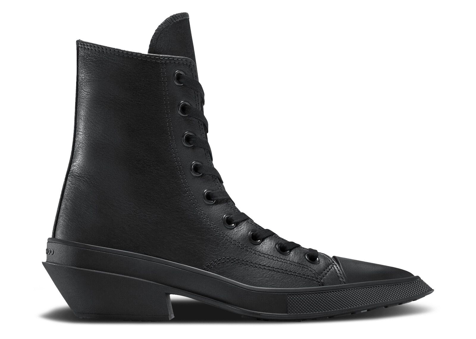 Converse Chuck 70 de Luxe Pointed Leather For Women In Black, Size 6.5