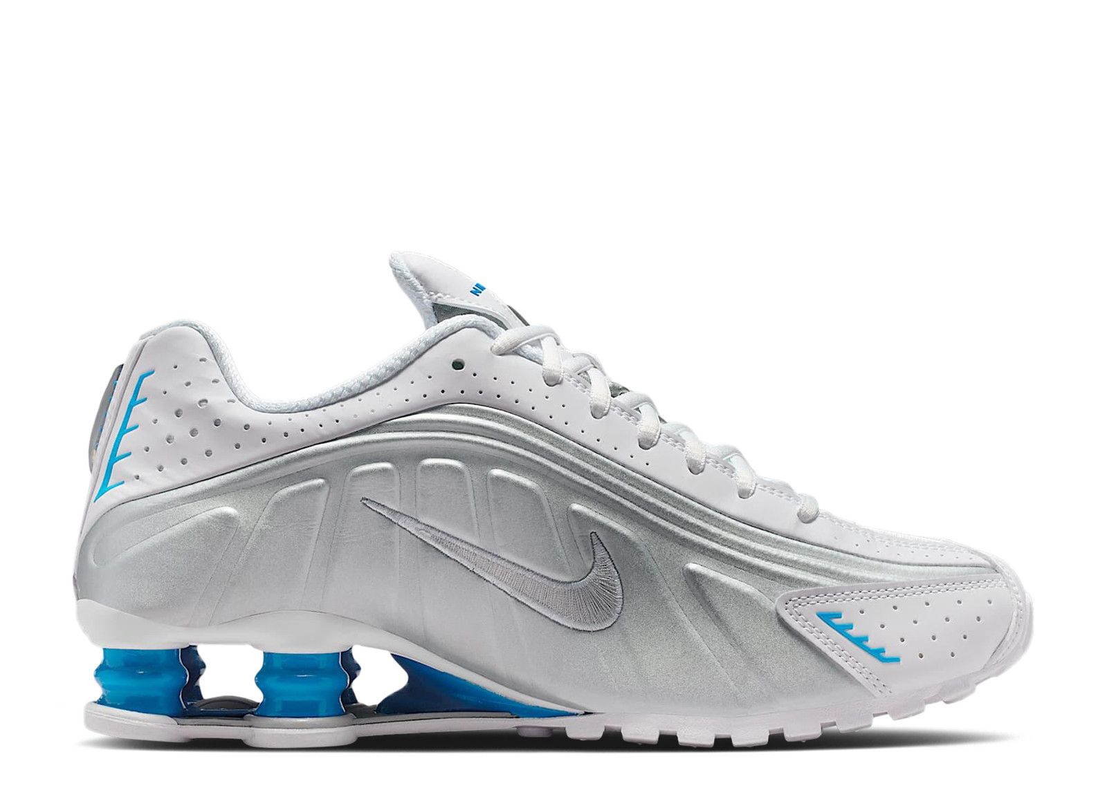Nike Wmns Shox R4 'White Metallic Silver Blue Hero'