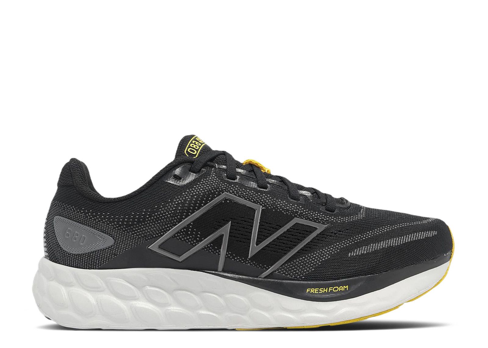 New Balance Fresh Foam 680 V8 Wide 'Black Castlerock Ginger Lemon'