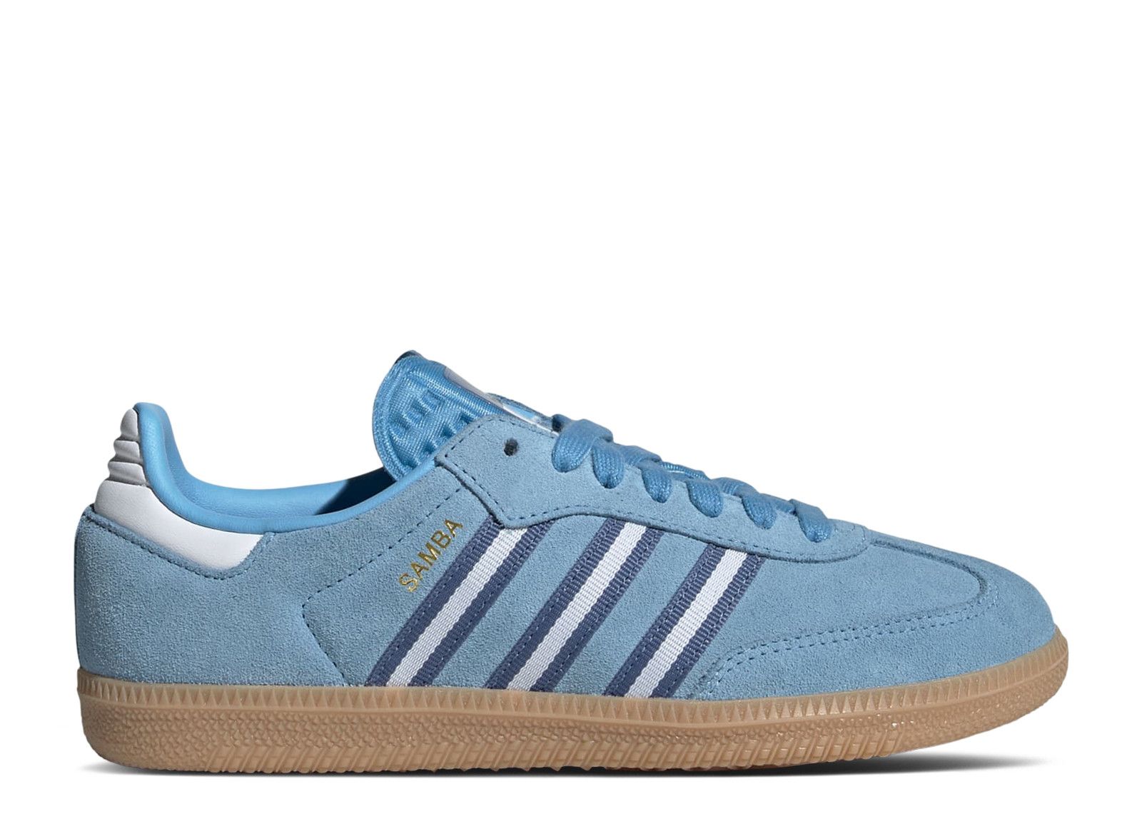 adidas Samba OG Shoes - Kids - Light Blue / Cloud White / Gum - 7