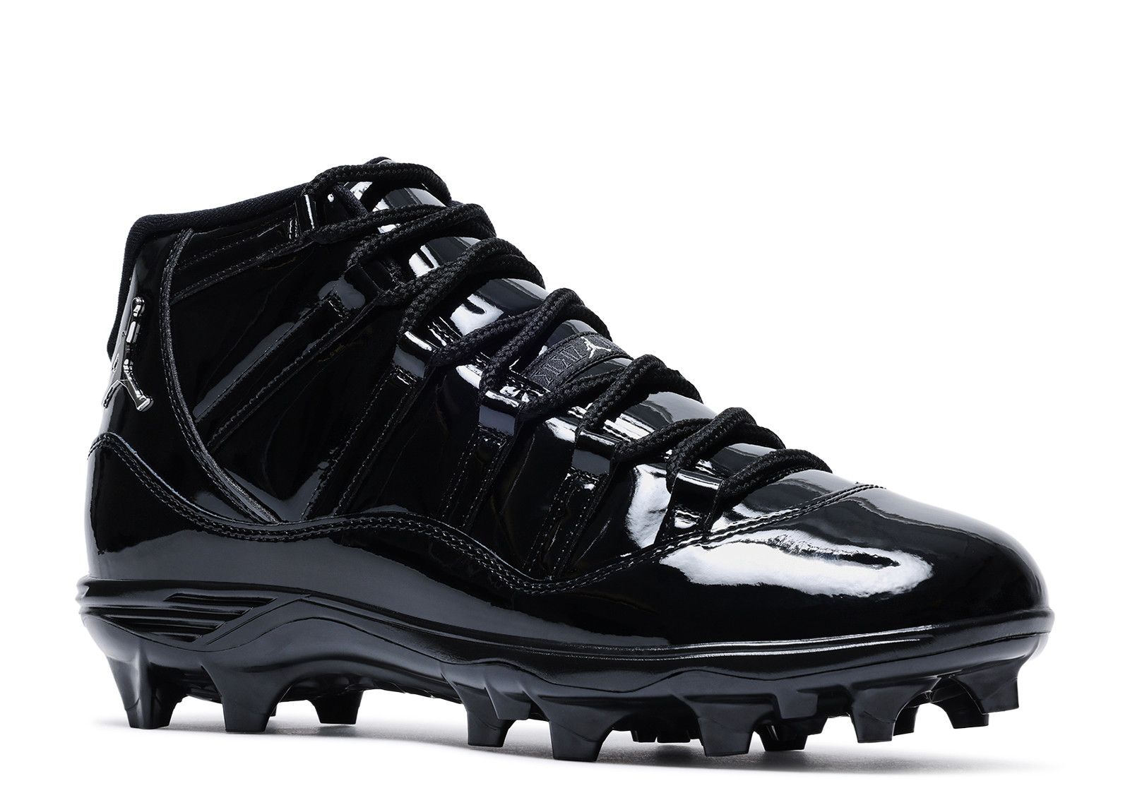 Mens Size 14 Jordan Retro 11 Mid TD Football Cleat Patent Black HM7324-001 Air Jordan 11 Mid TD Football Cleat ”Black Metallic” Men  main image 3