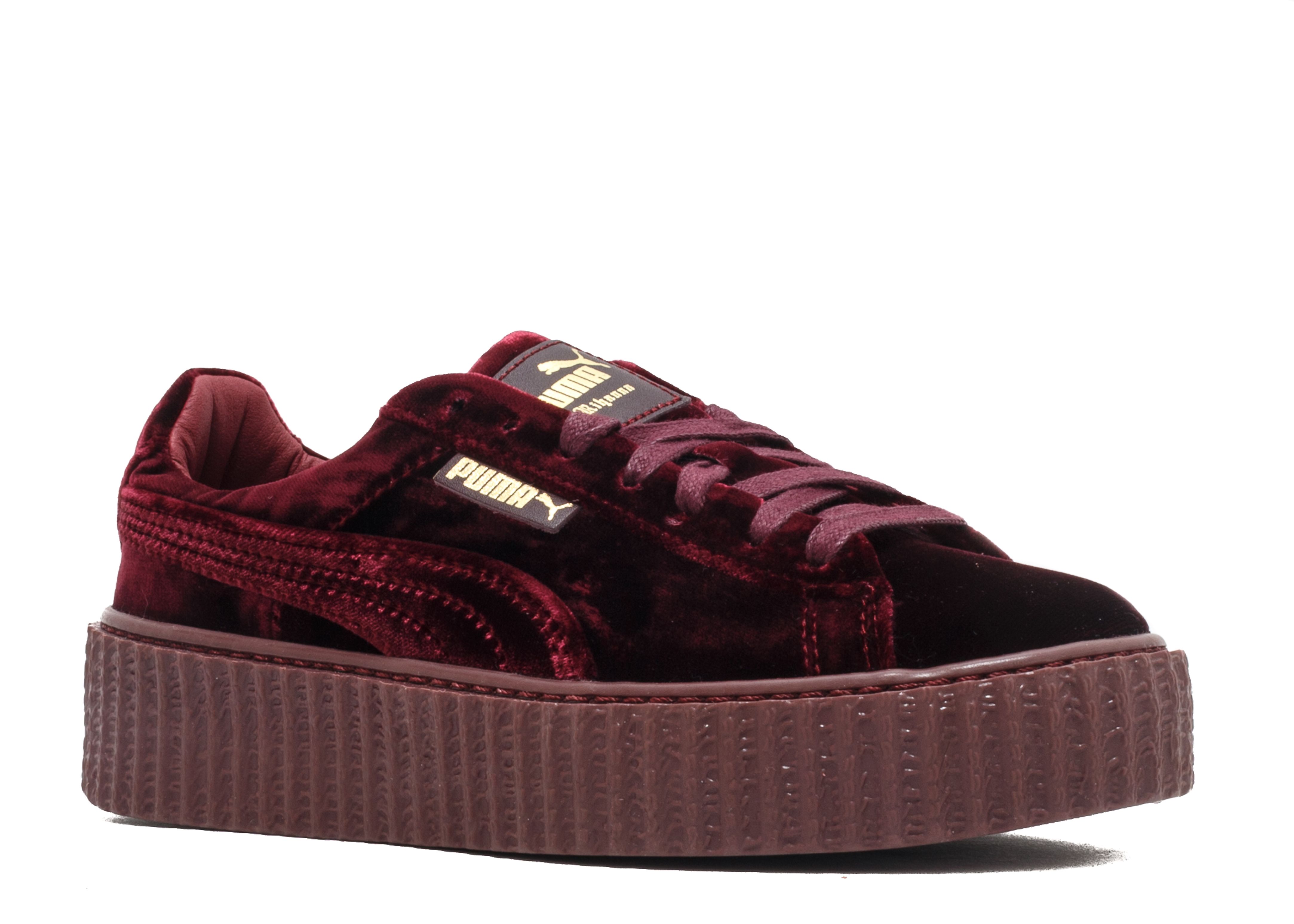 puma creepers velvet red