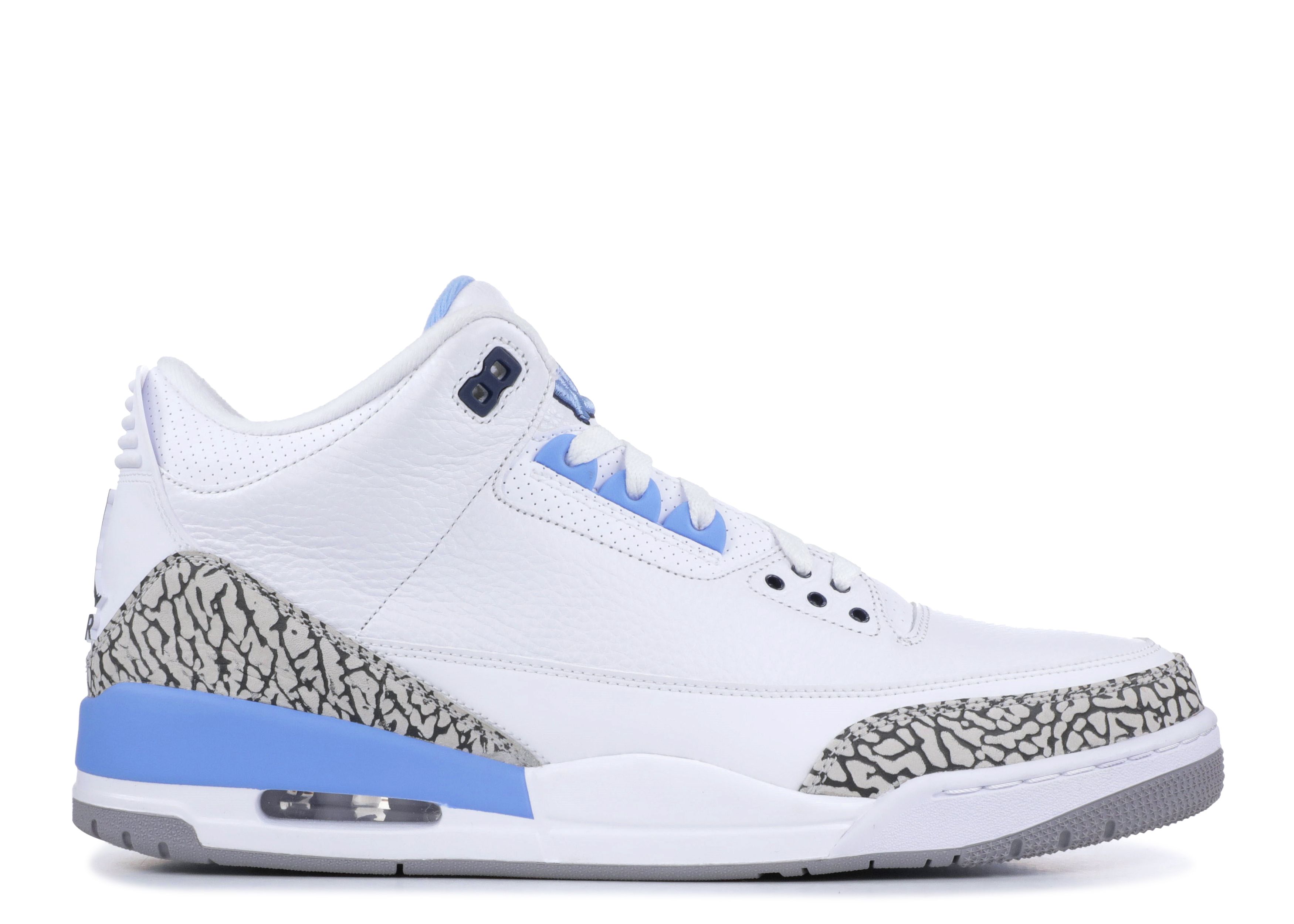Nike Air Jordan 3 Retro UNC sneakers in a white and blue size 11 men’s Jordan 3 Retro  main image 2