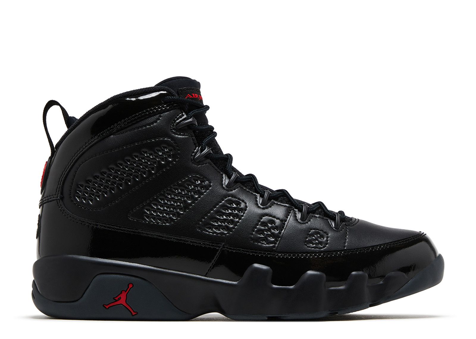 black and red jordan 9