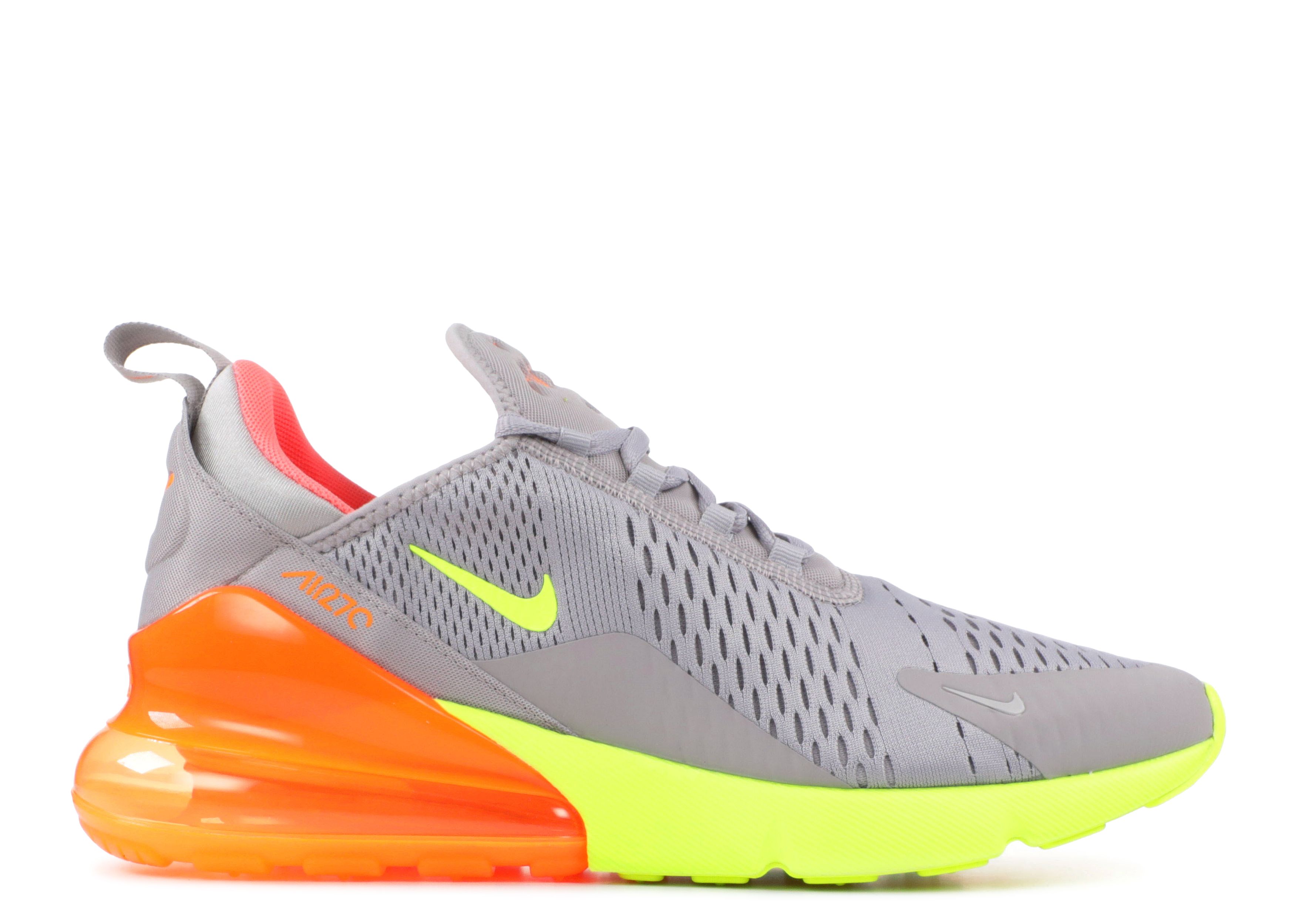 AIR MAX 270 NIKE GREY VOLT ORANGE SHOES Nike Air Max 270 Gray Orange Green Men Athletic Sneaker  main image 2