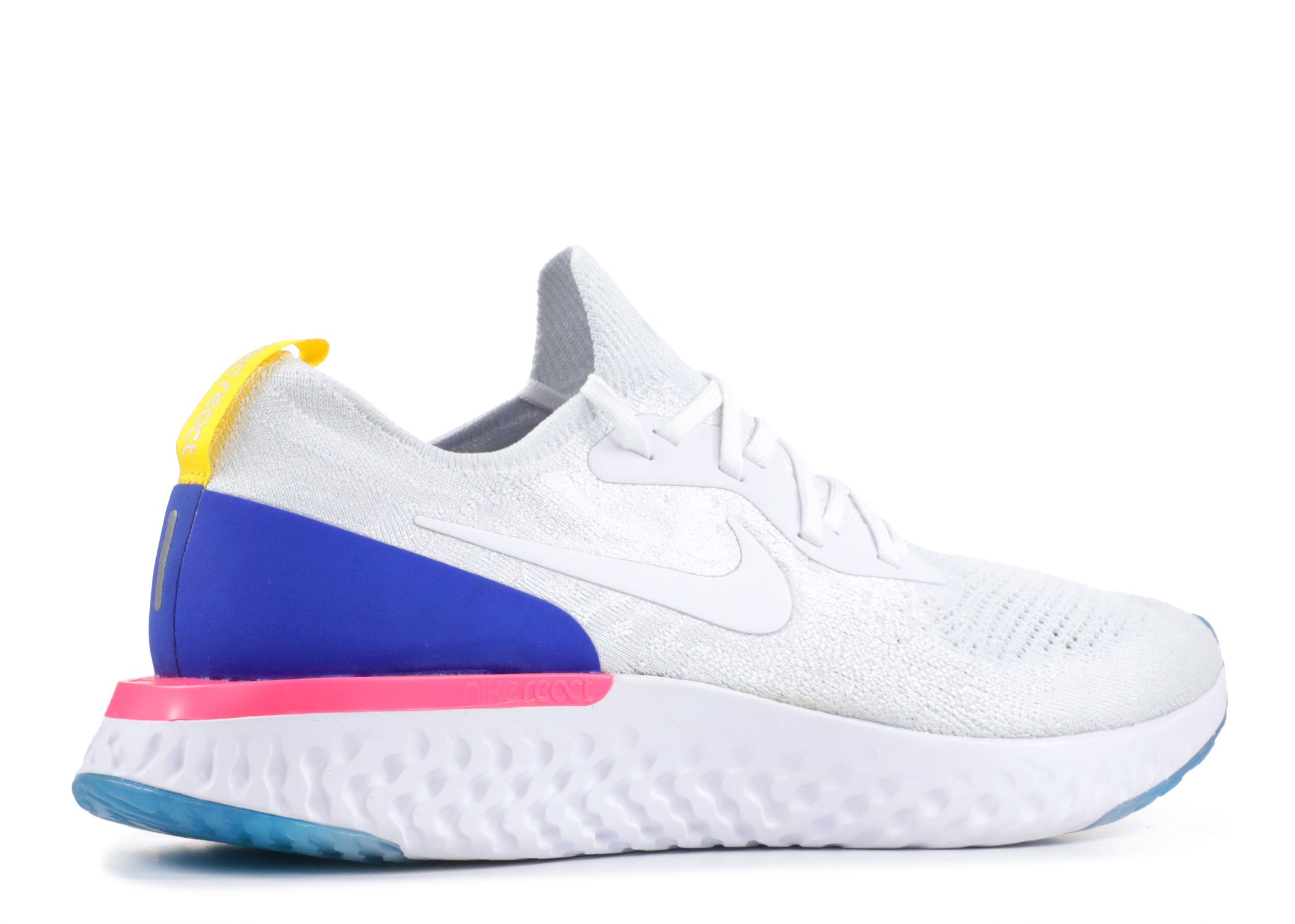 nike epic react white racer blue pink blast