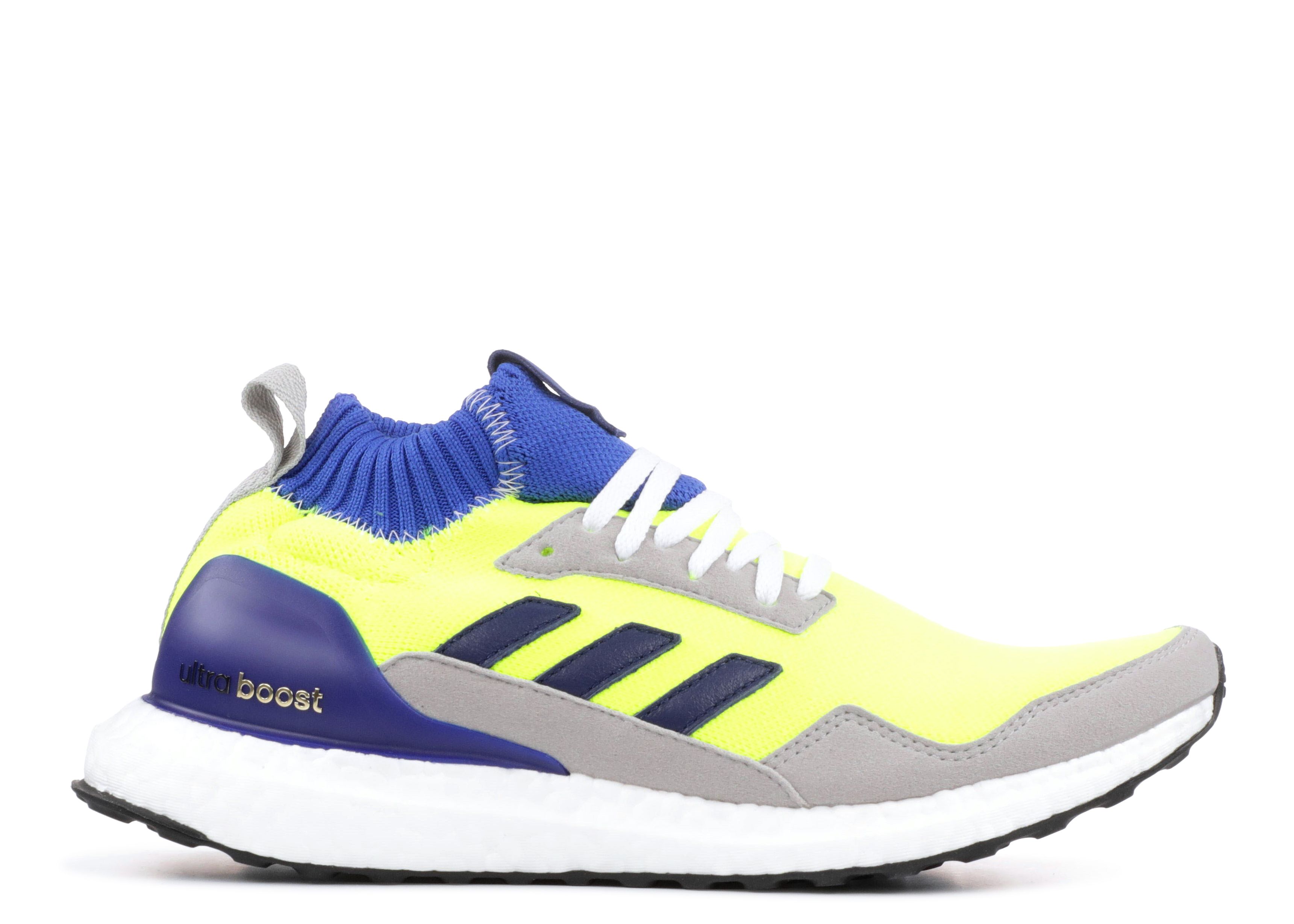 blue and yellow ultra boost