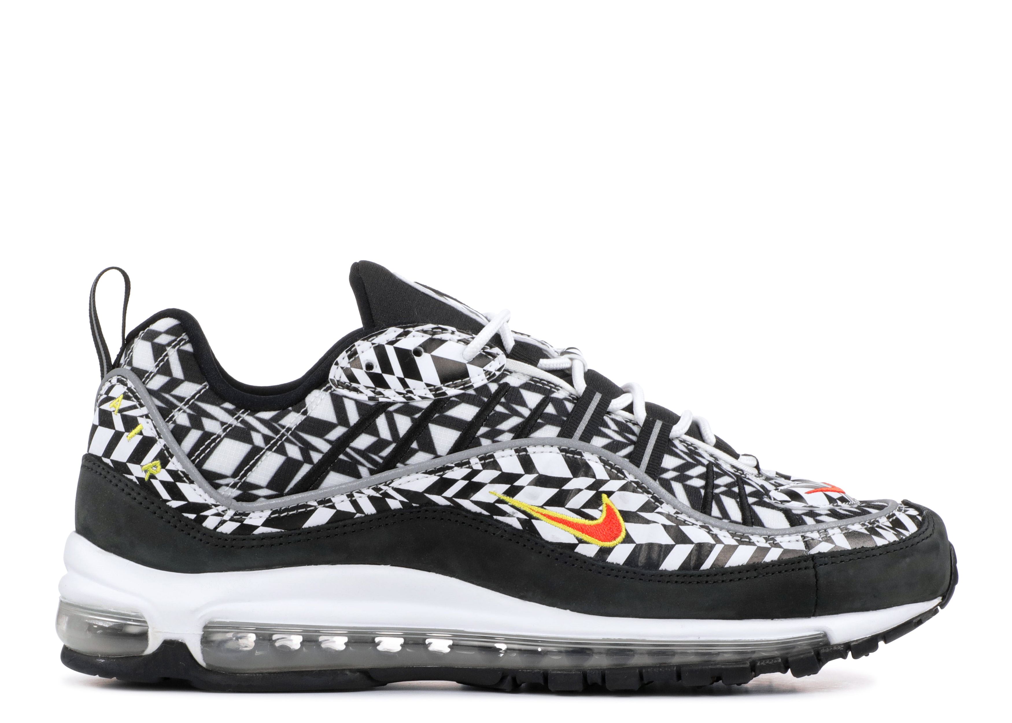 Nike Air Max 98 \'All Over Print\' AQ4130-100 Men\'s Size 12 NIKE AIR MAX 98 AOP WHITE/TEAM ORANGE-BLACK SIZE MEN main image 3