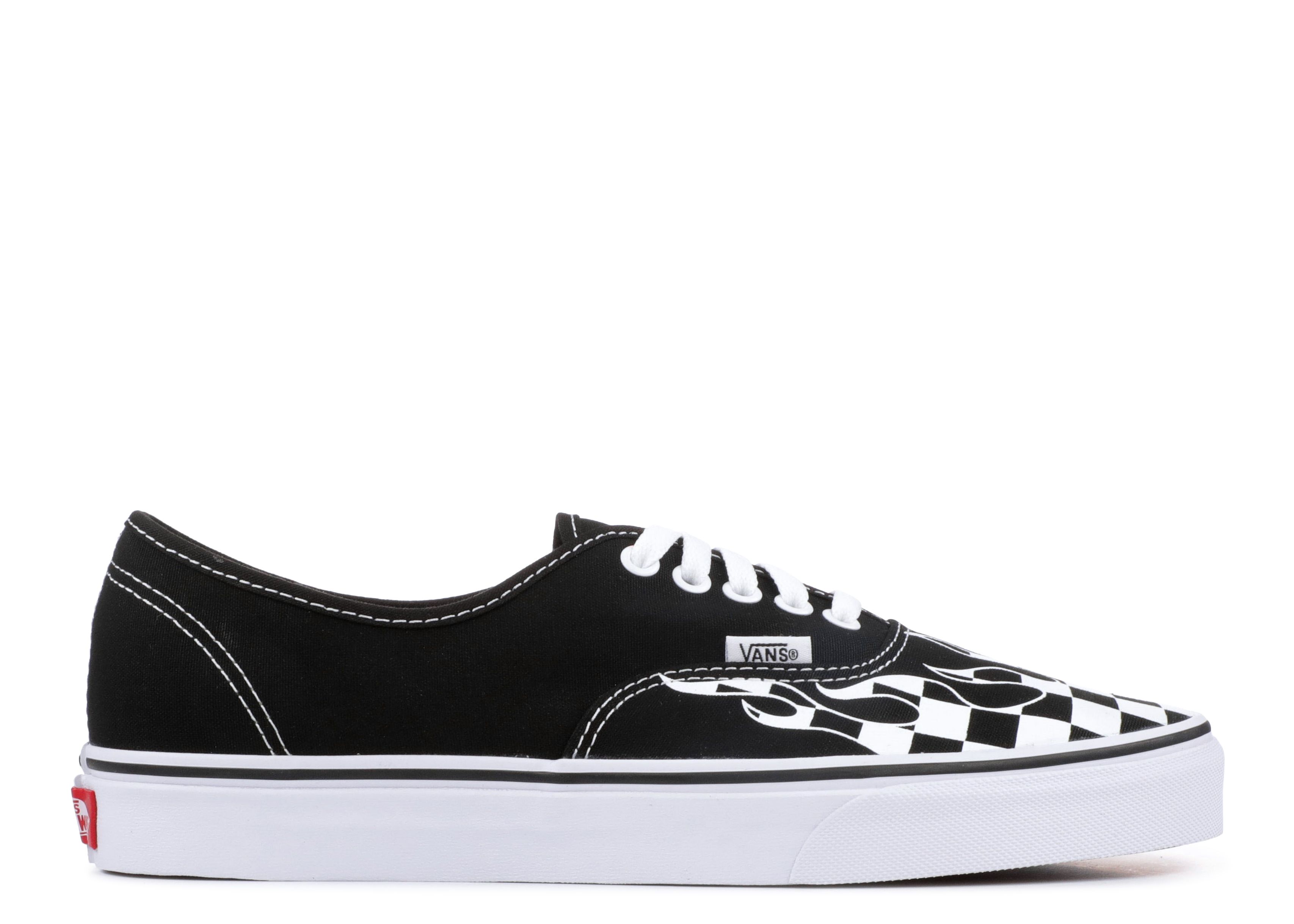 black and white checkered flame vans