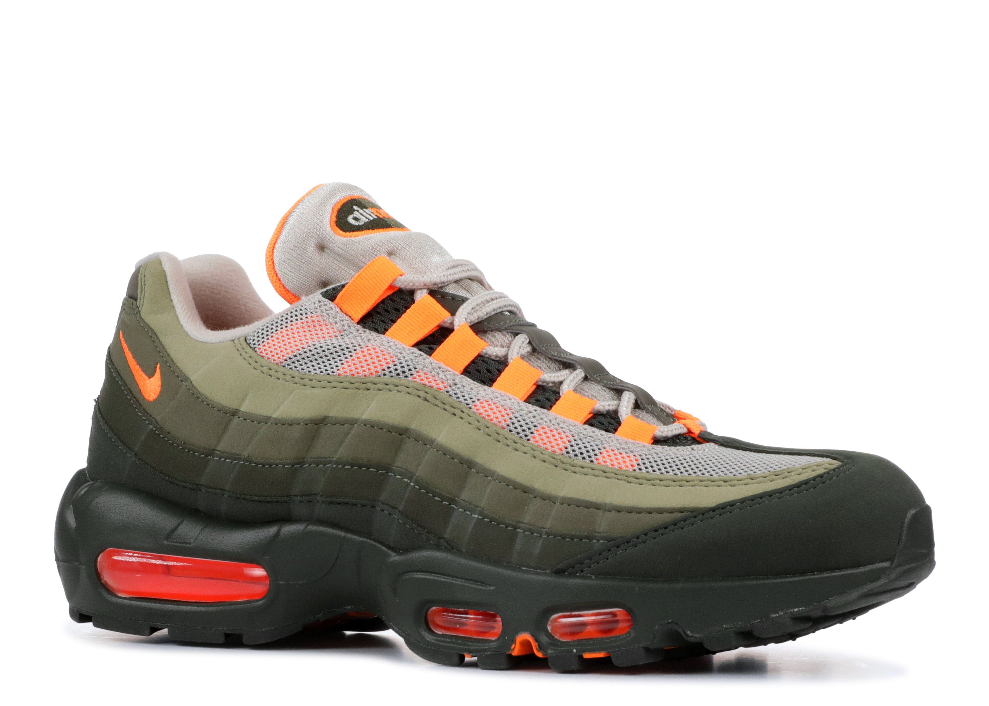 olive green and orange air max