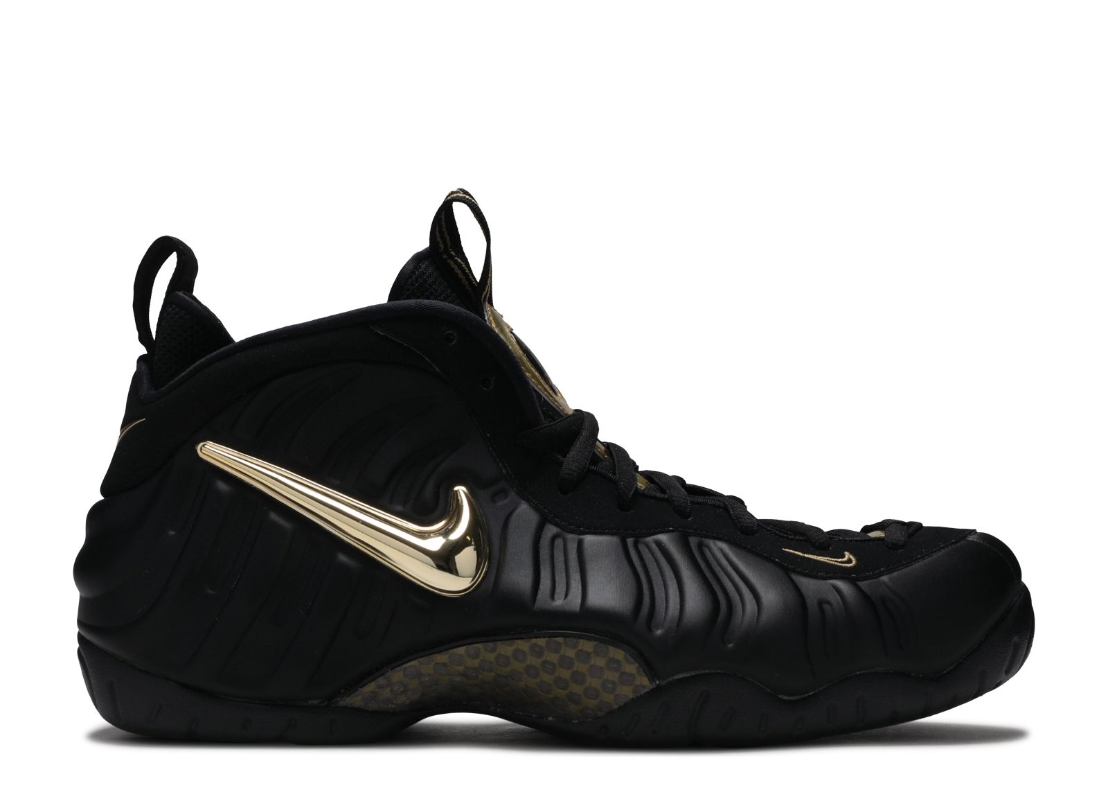 nike foams black and gold