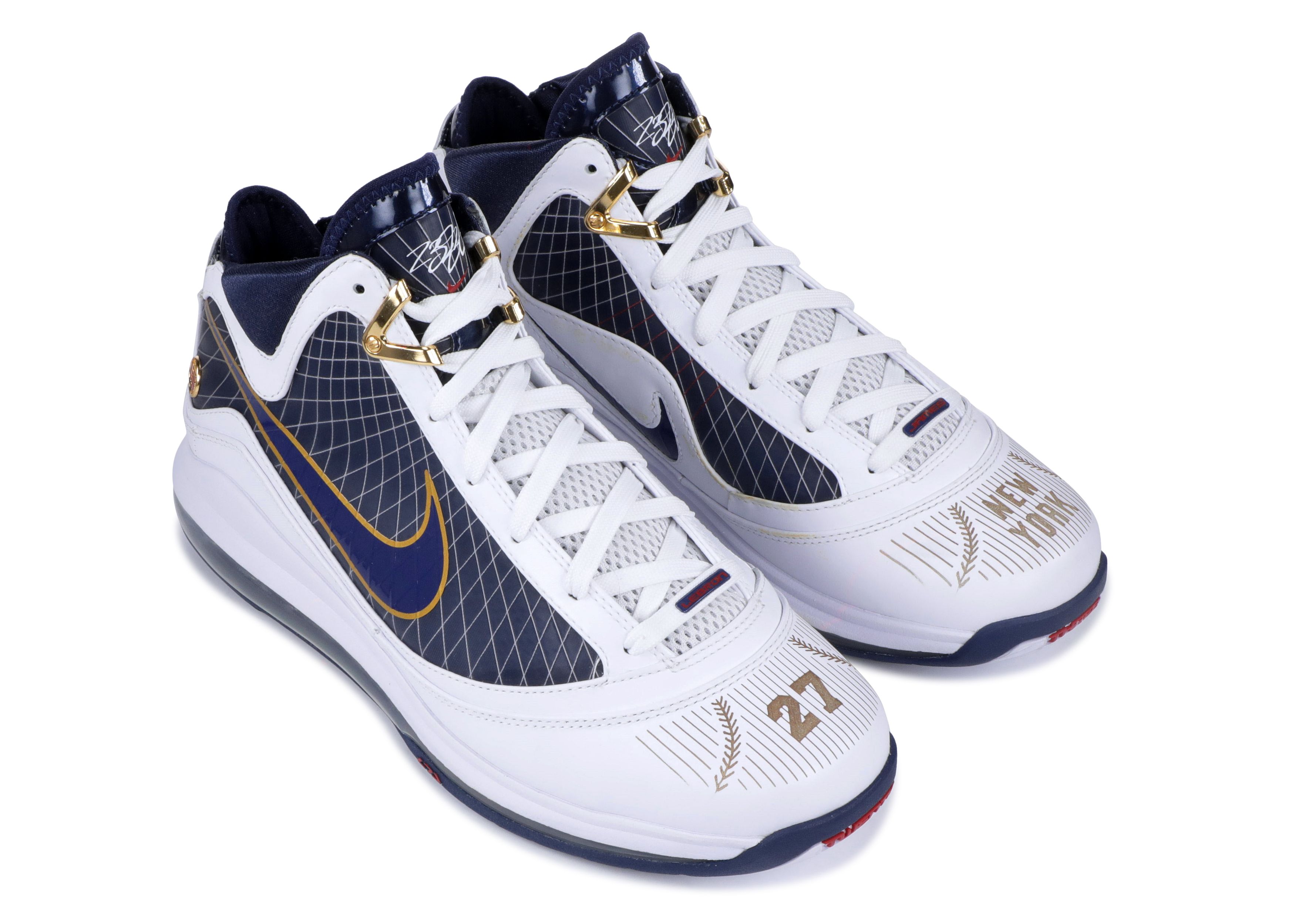 Nike Air Max LeBron VII Blue White & Gold Athletic Shoes Nike Air Max LeBron 7 Sneakers | Flight Club main image 4