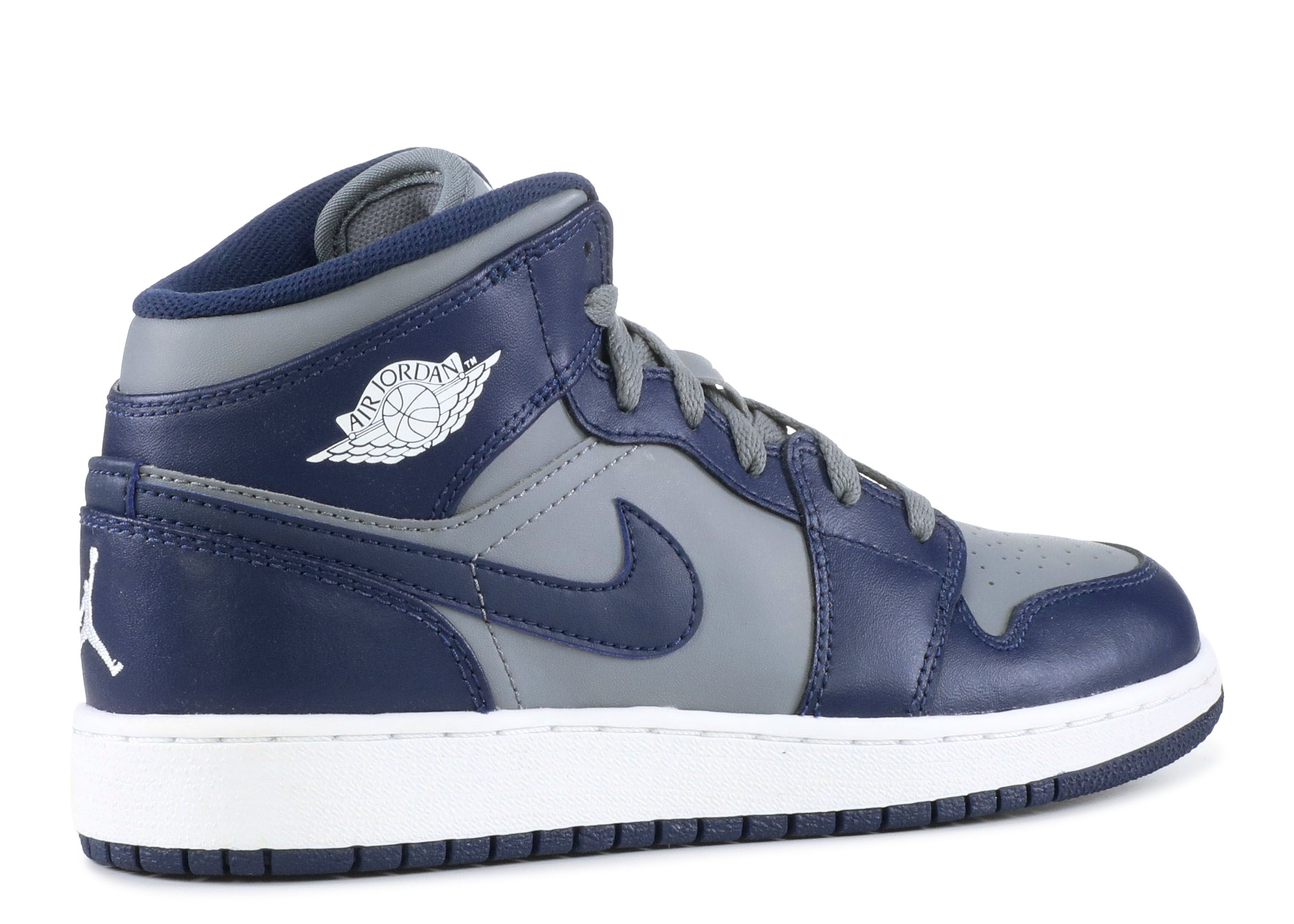 Air Jordan 1 Mid 'True Blue Grey' GS - DoorstepDrip