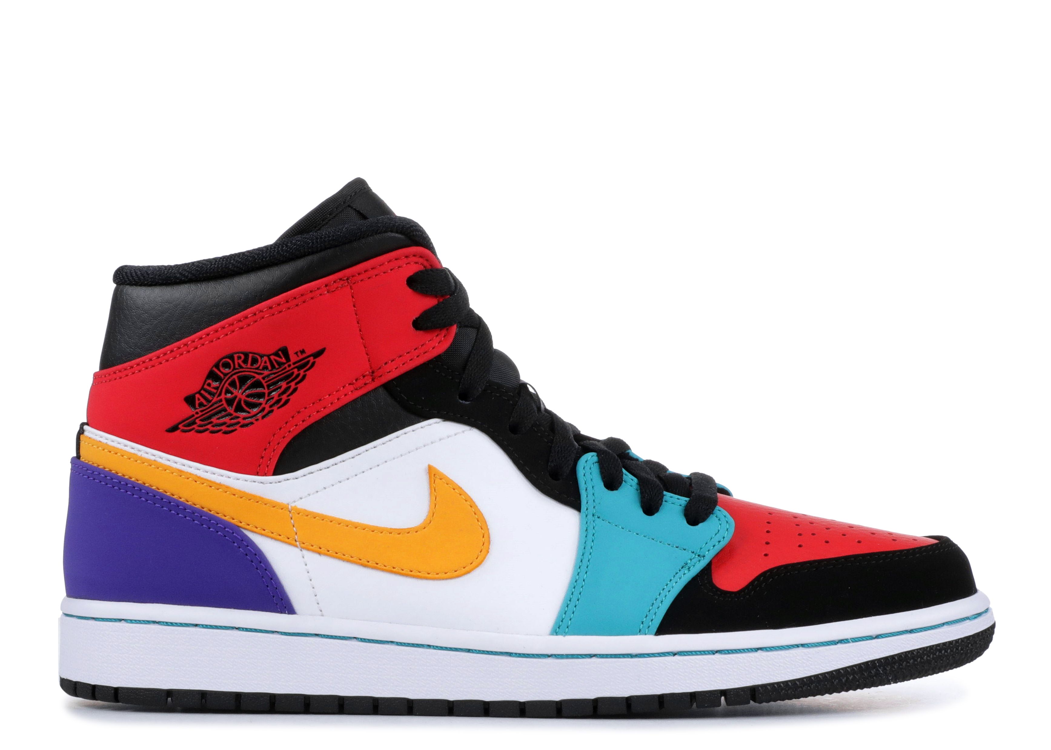 Air Jordan 1 Mid 'Multi Color' - Air Jordan - 554724 125 -  white/black-turbo green-university red | Flight Club