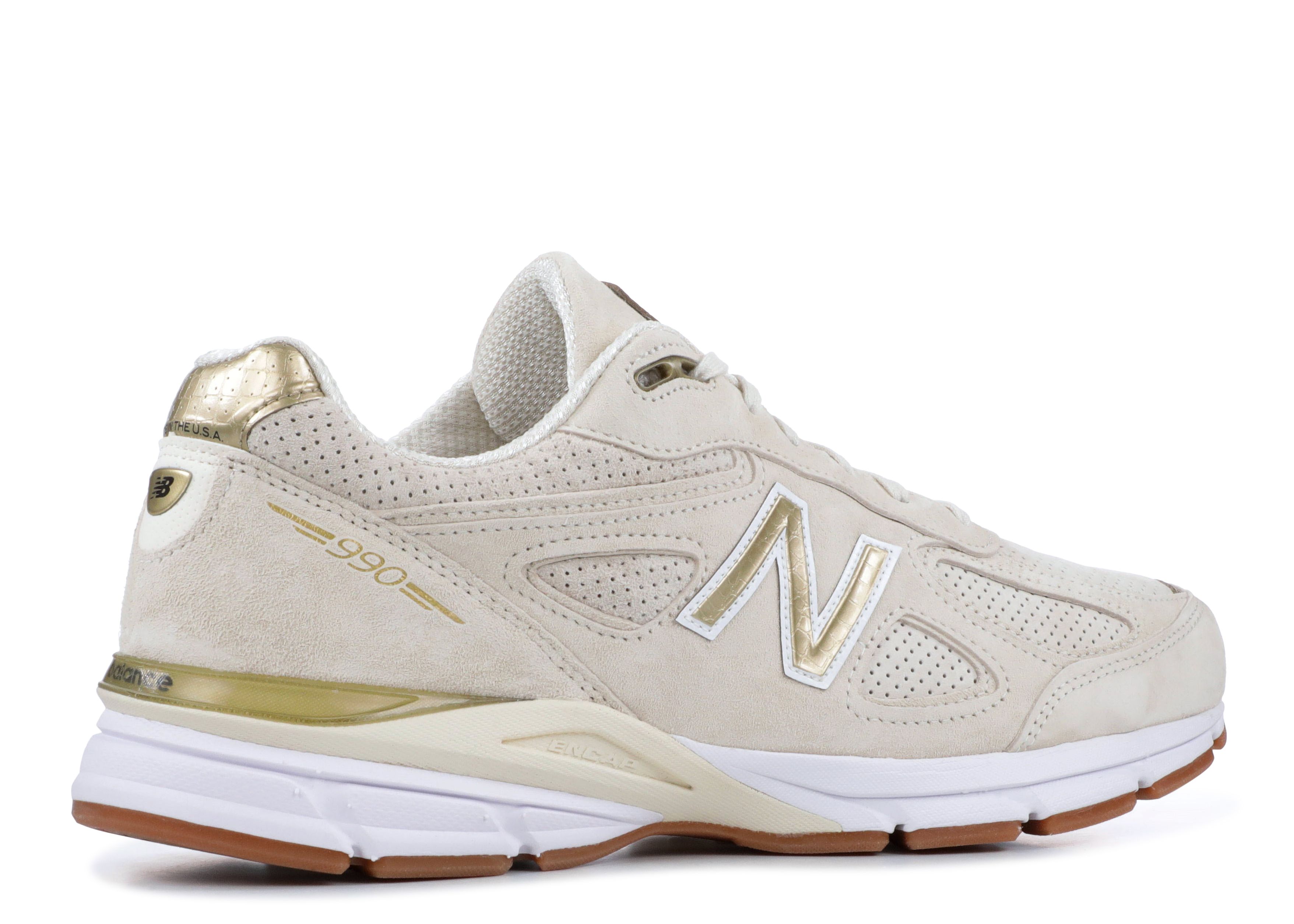 White and gold new balance sale