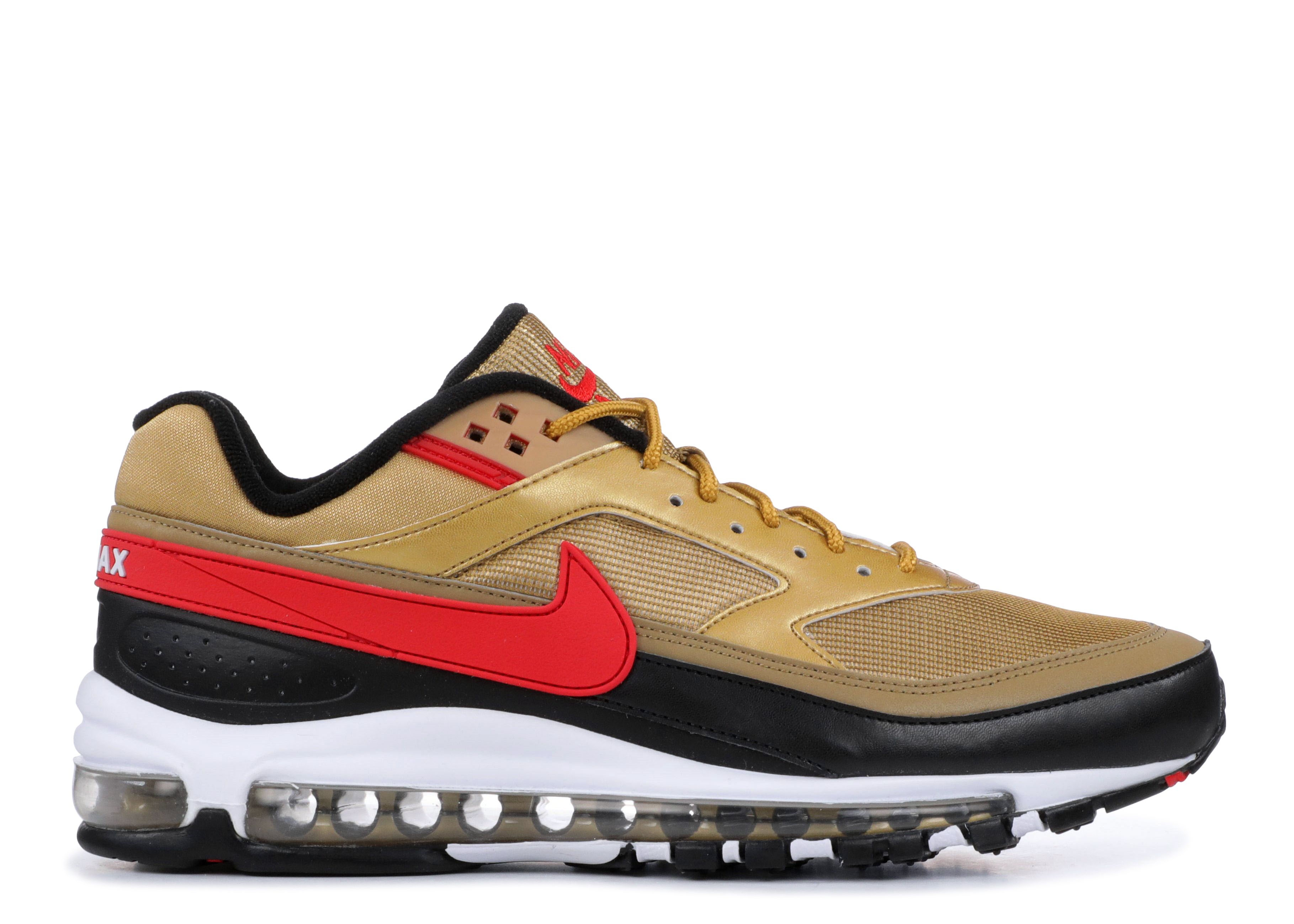 gold and red air max