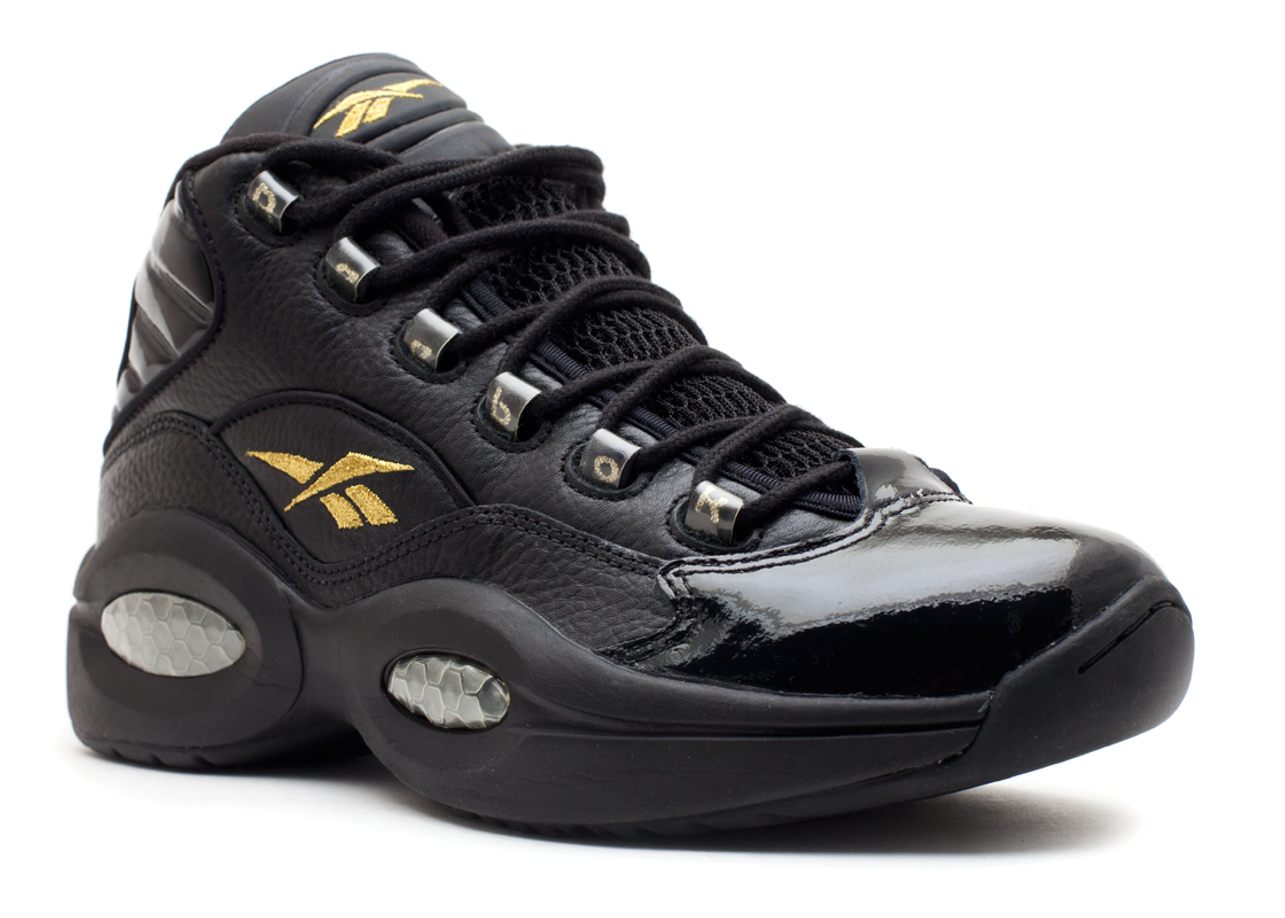 reebok question low black and gold