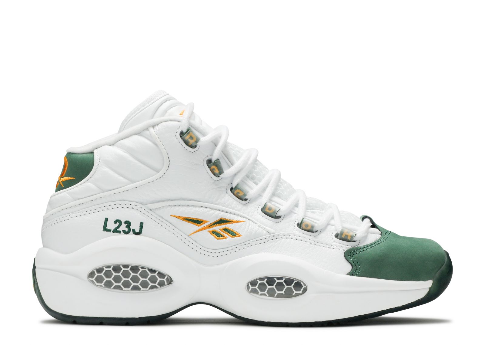 reebok question green and white