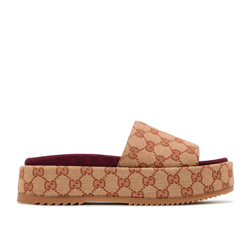 Gucci Wmns GG Slide Sandal 'Monogram - Beige Brick Red' - 573018-KQW00-8366